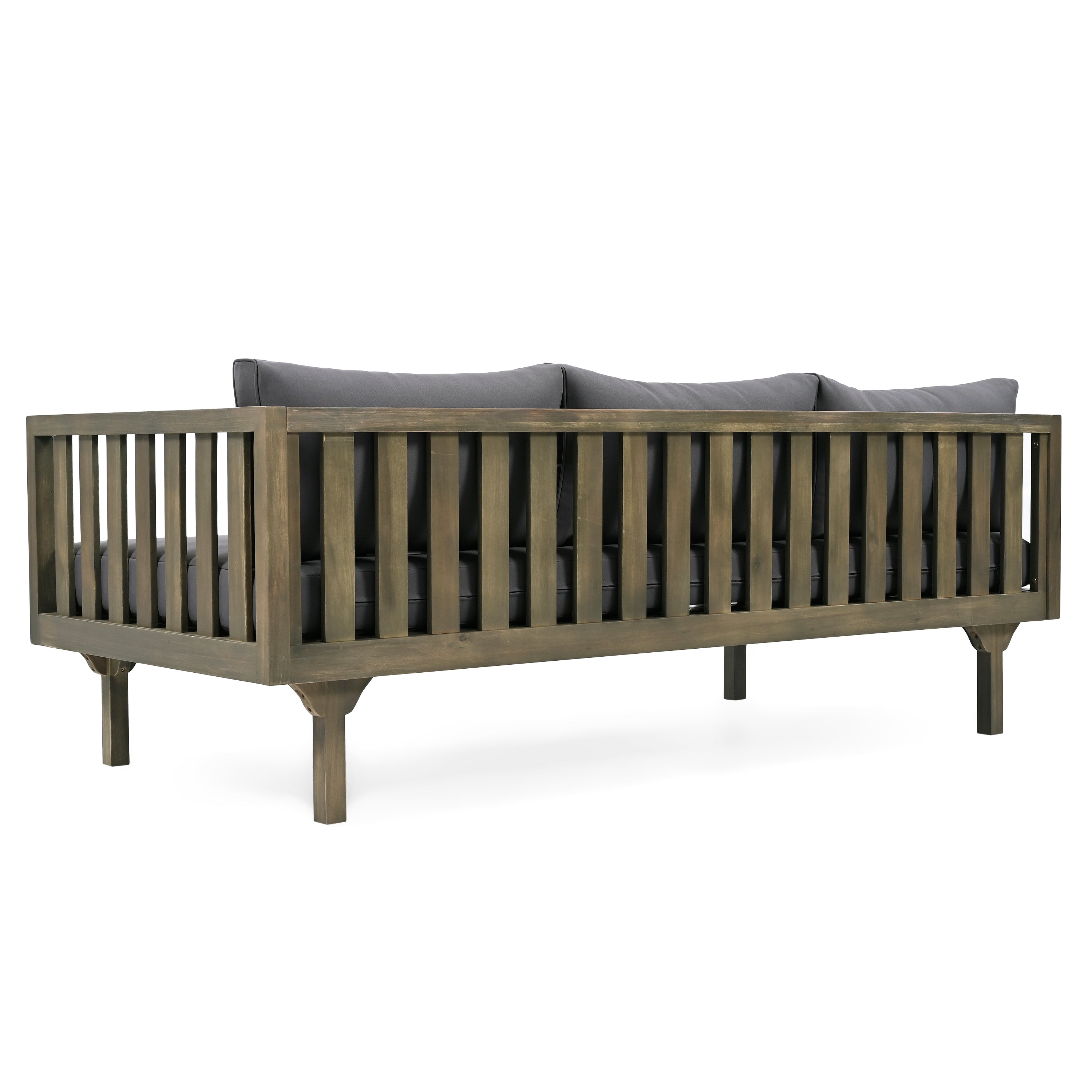Outdoor Coffee Table Cushioned Seating - Dark Gray