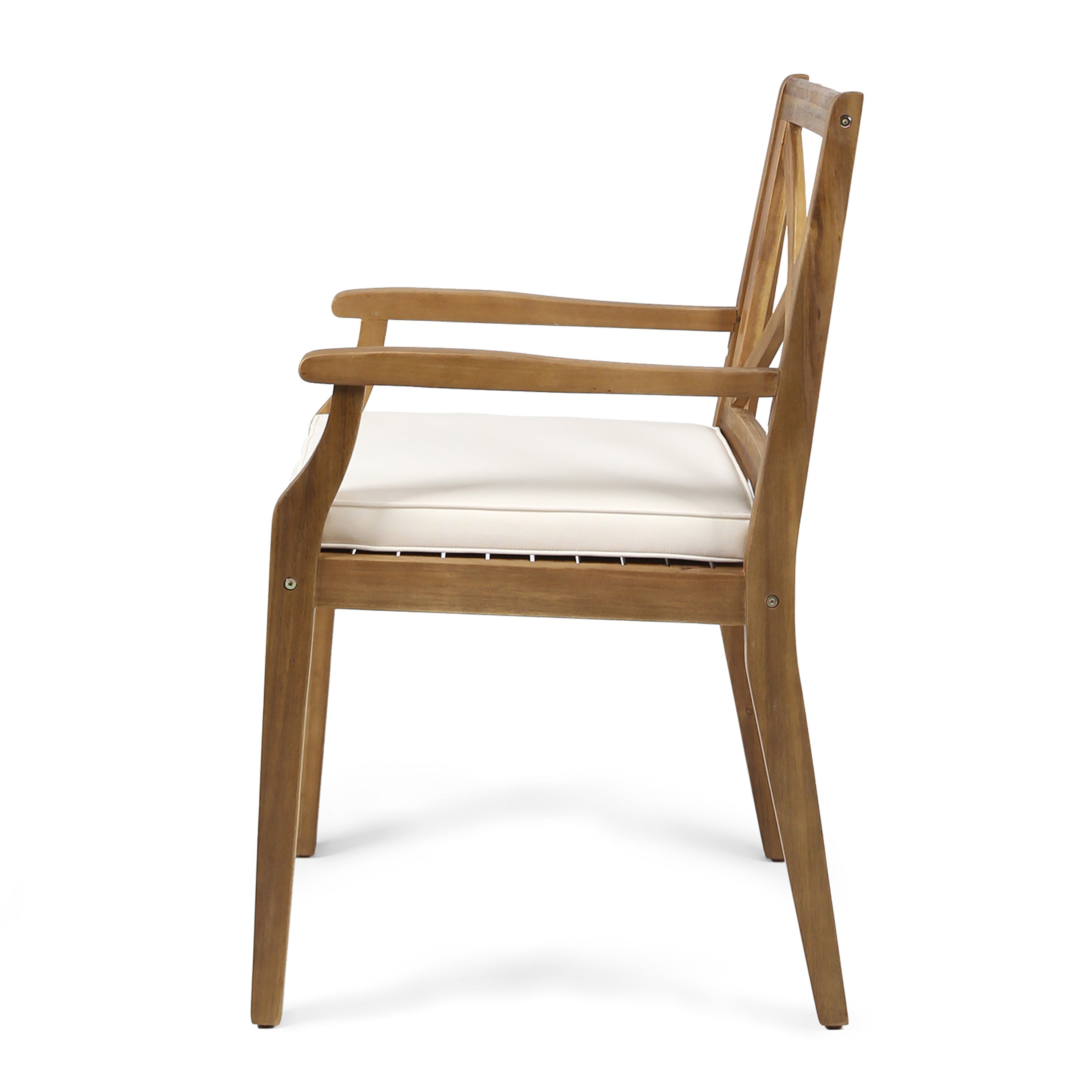 Outdoor Dining Set Cushioned Seating - Cream