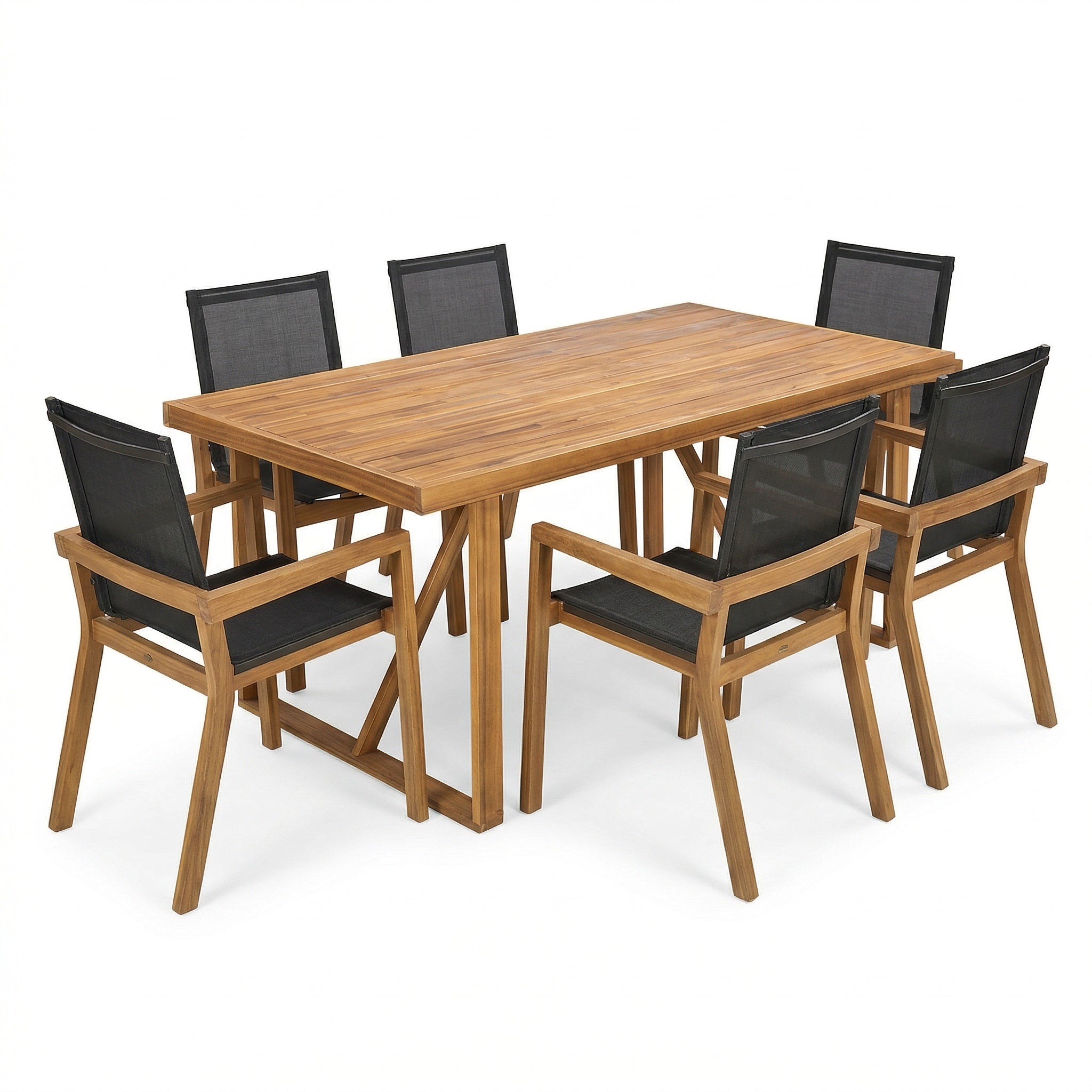 Outdoor Dining Set Acacia Wood Garden - Teak