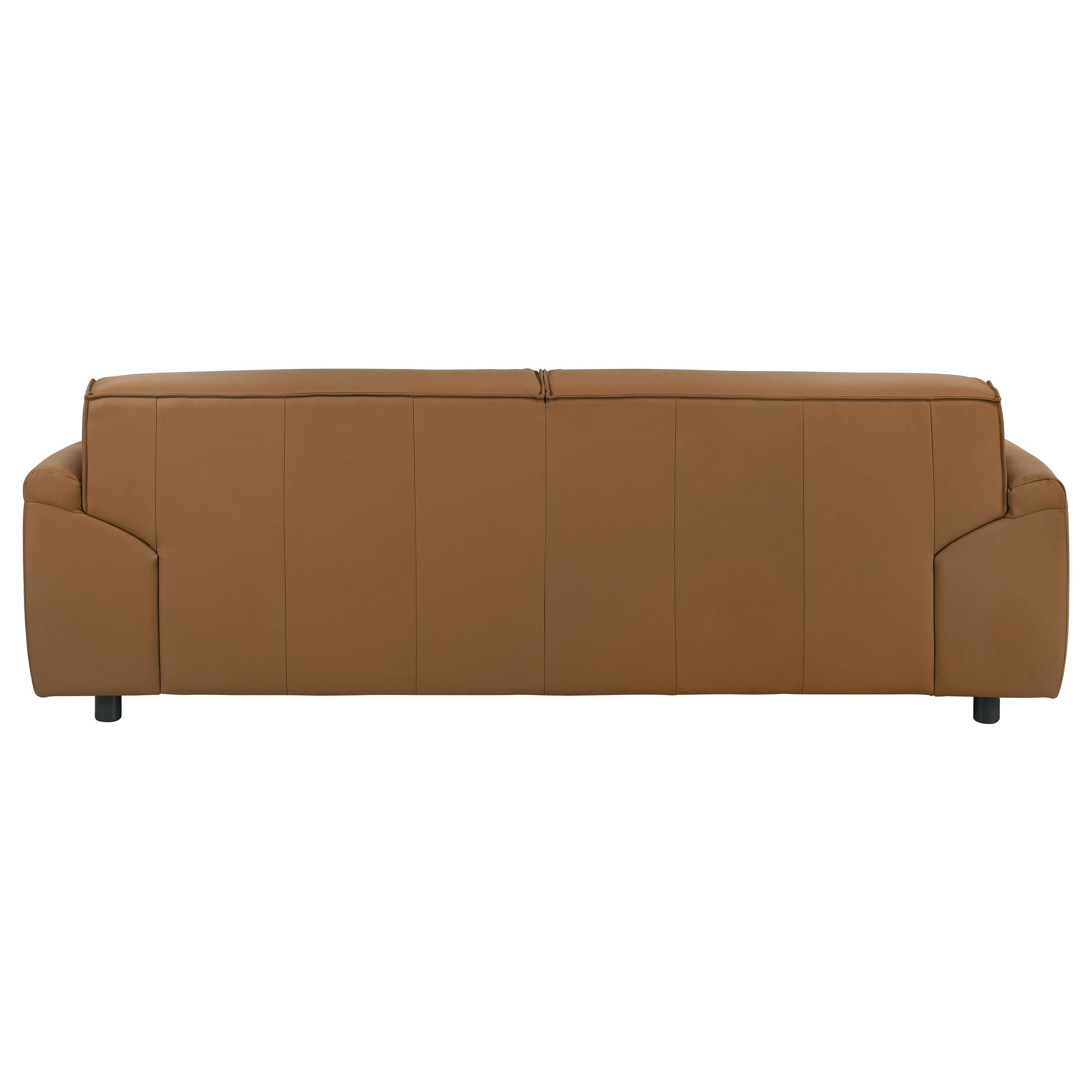 Buxton Orange Top Grain Leather Upholstered Sofa