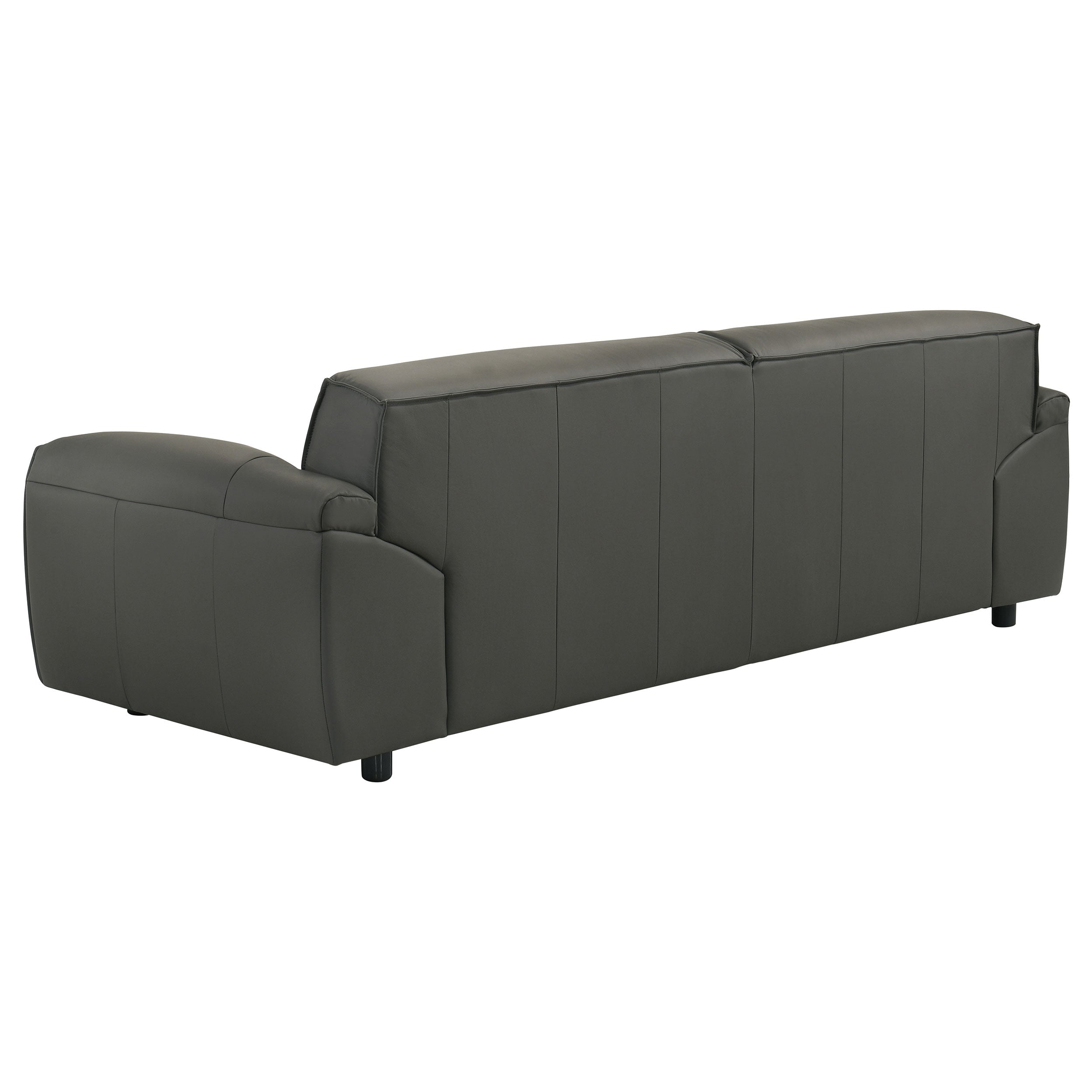 Buxton Graphite Top Grain Leather Upholstered Sofa