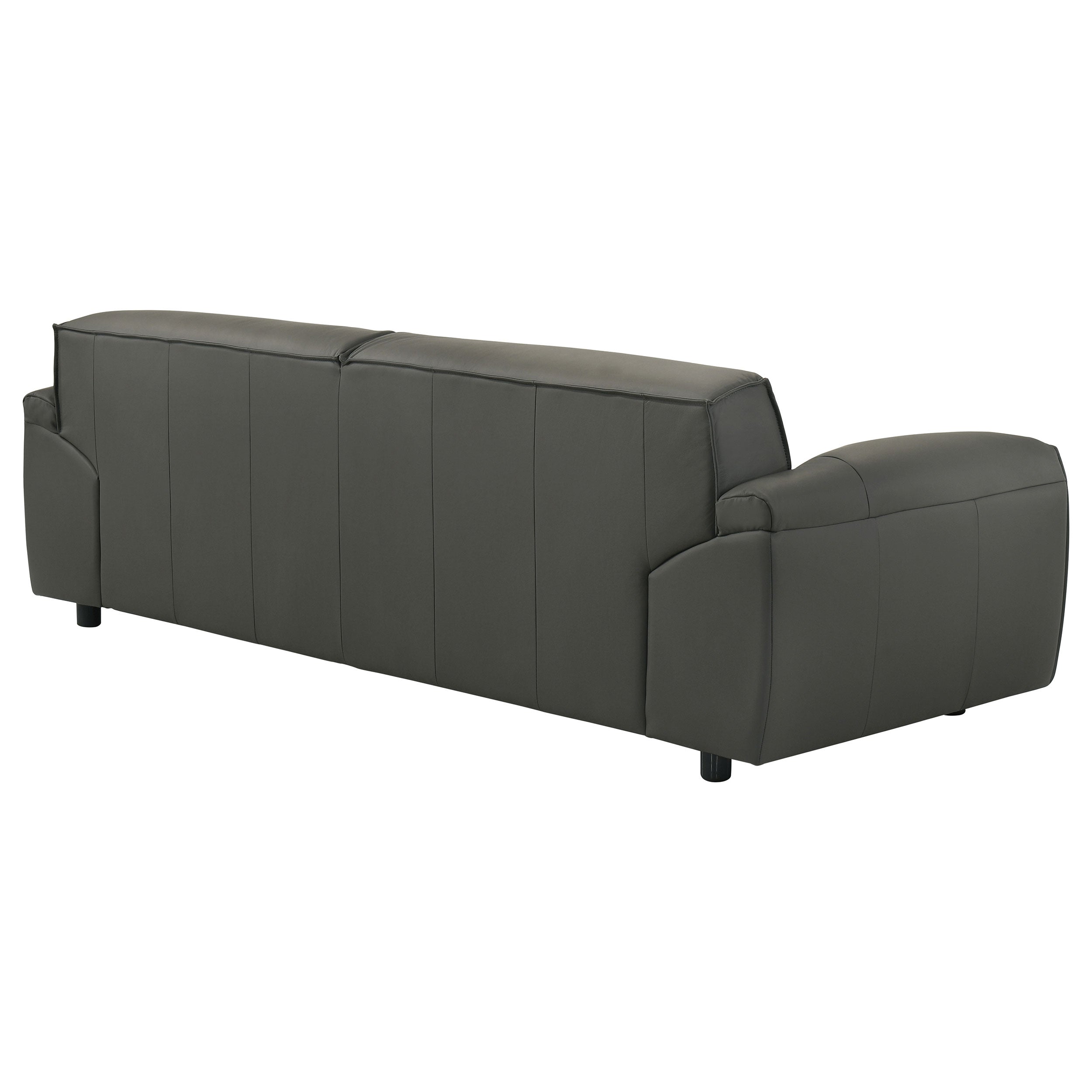 Buxton Graphite Top Grain Leather Upholstered Sofa