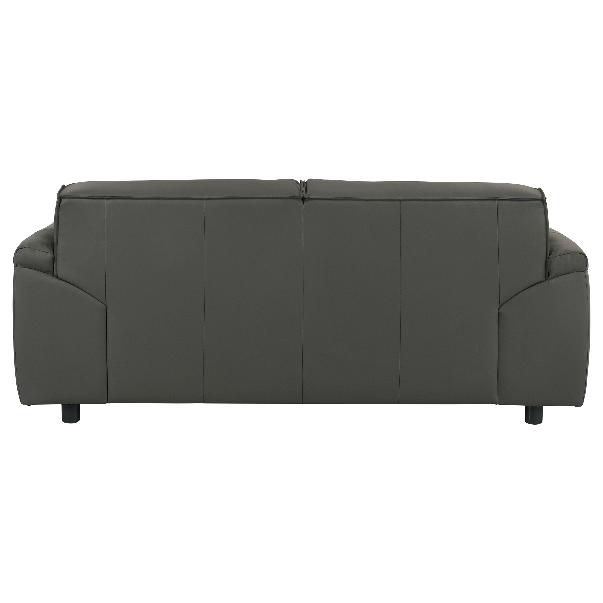 Buxton Graphite Top Grain Leather Upholstered Loveseat