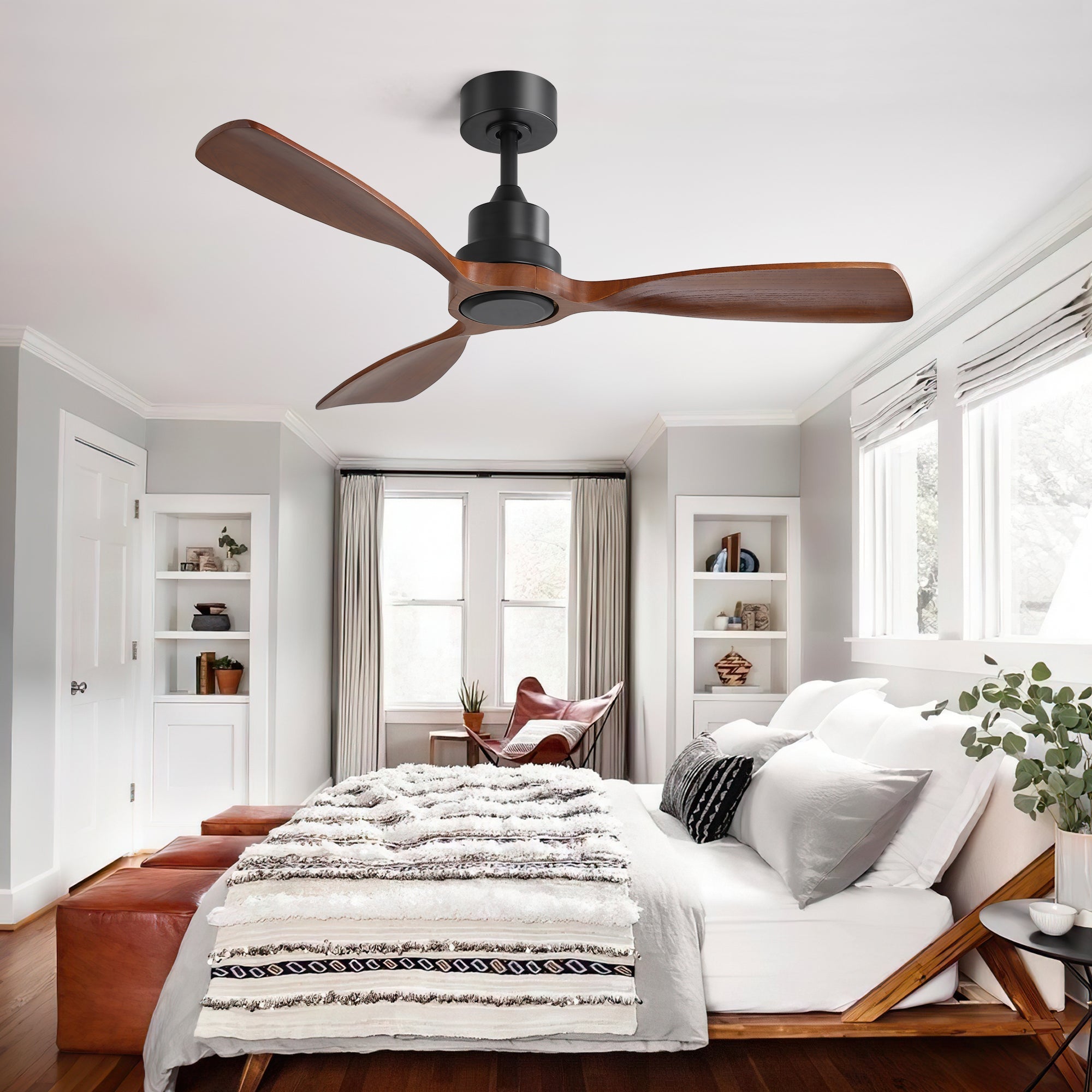 Inch Outdoor Ceiling Fan DC Motor - Black