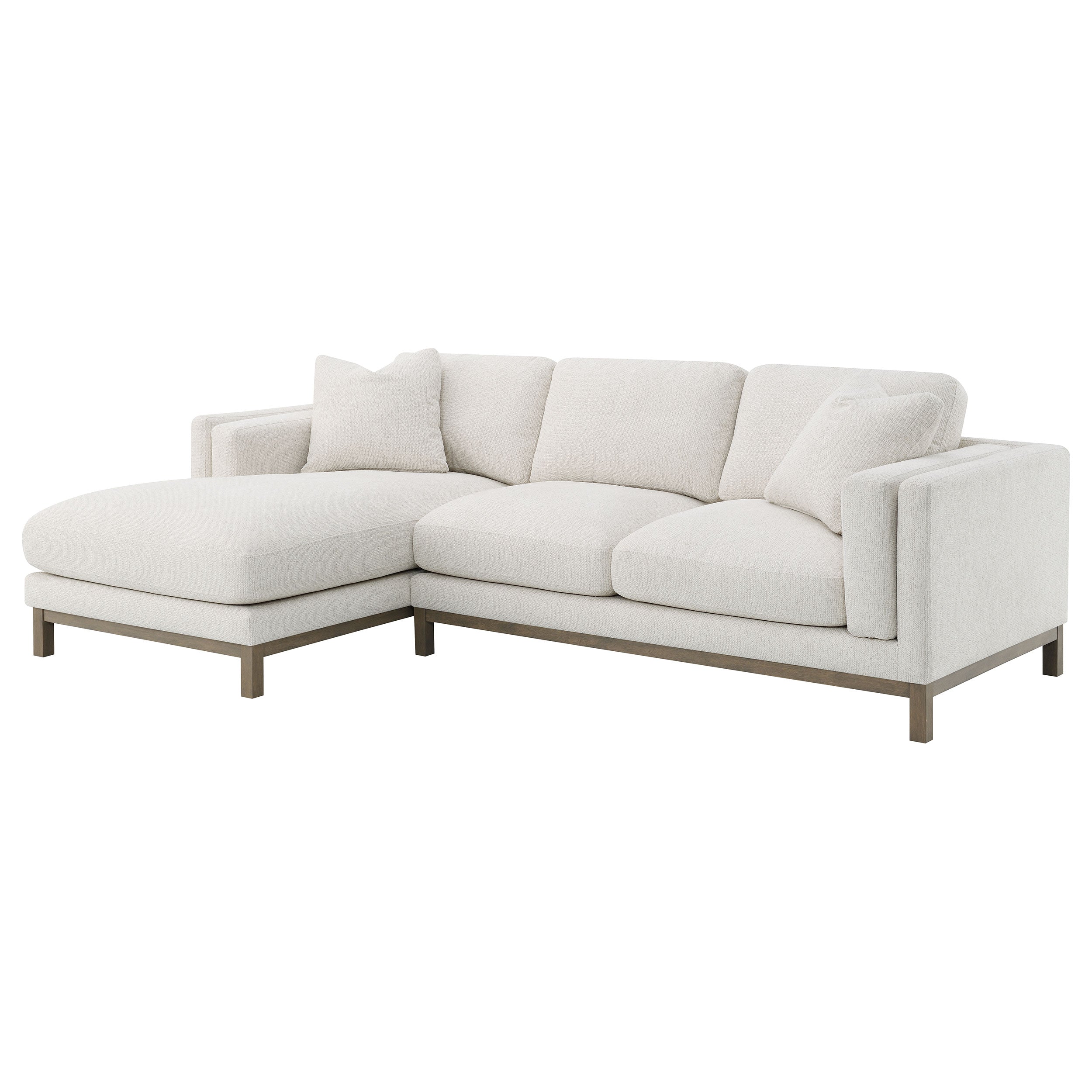 Geneva Sand Boucle Upholstered Sectional Chaise Sofa