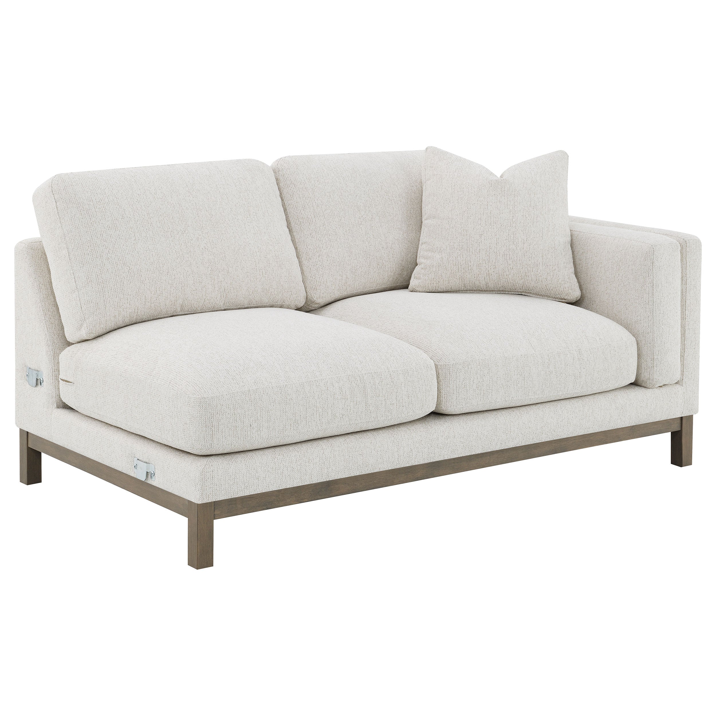 Geneva Sand Boucle Upholstered Sectional Chaise Sofa
