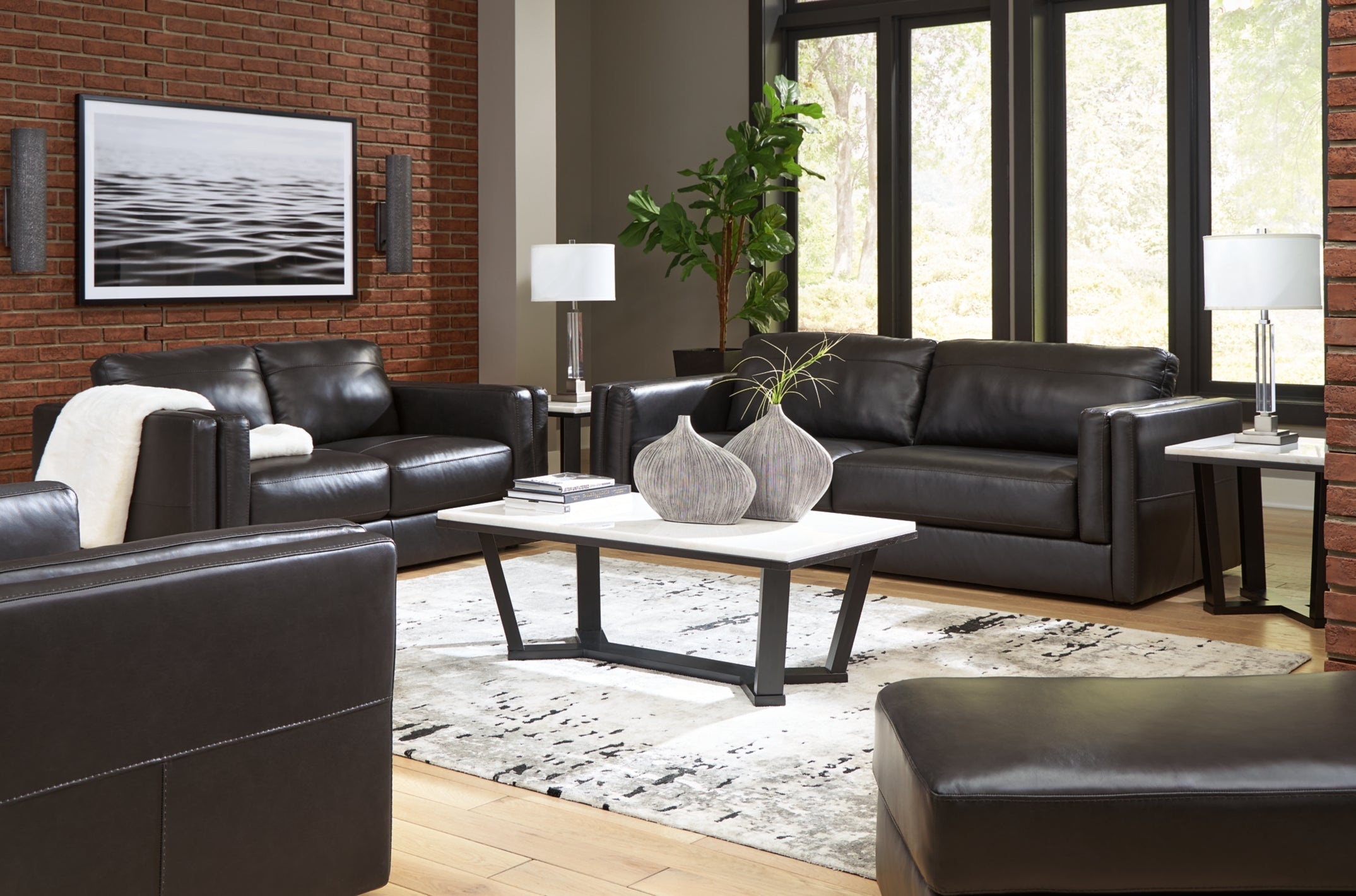 Amiata Sofa, Loveseat, Chair and Ottoman - Natural