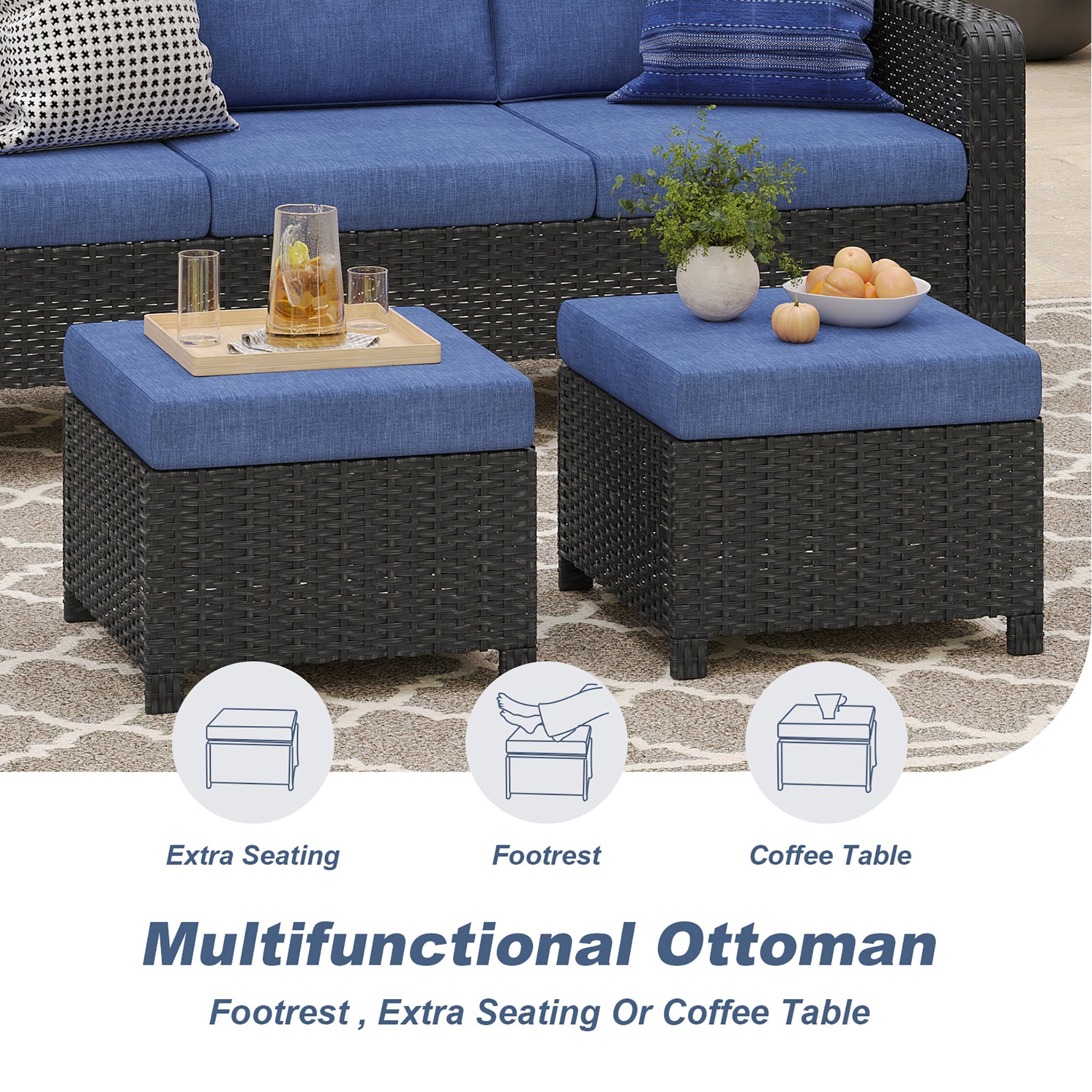 Woven Outdoor Sofa Rattan Frame