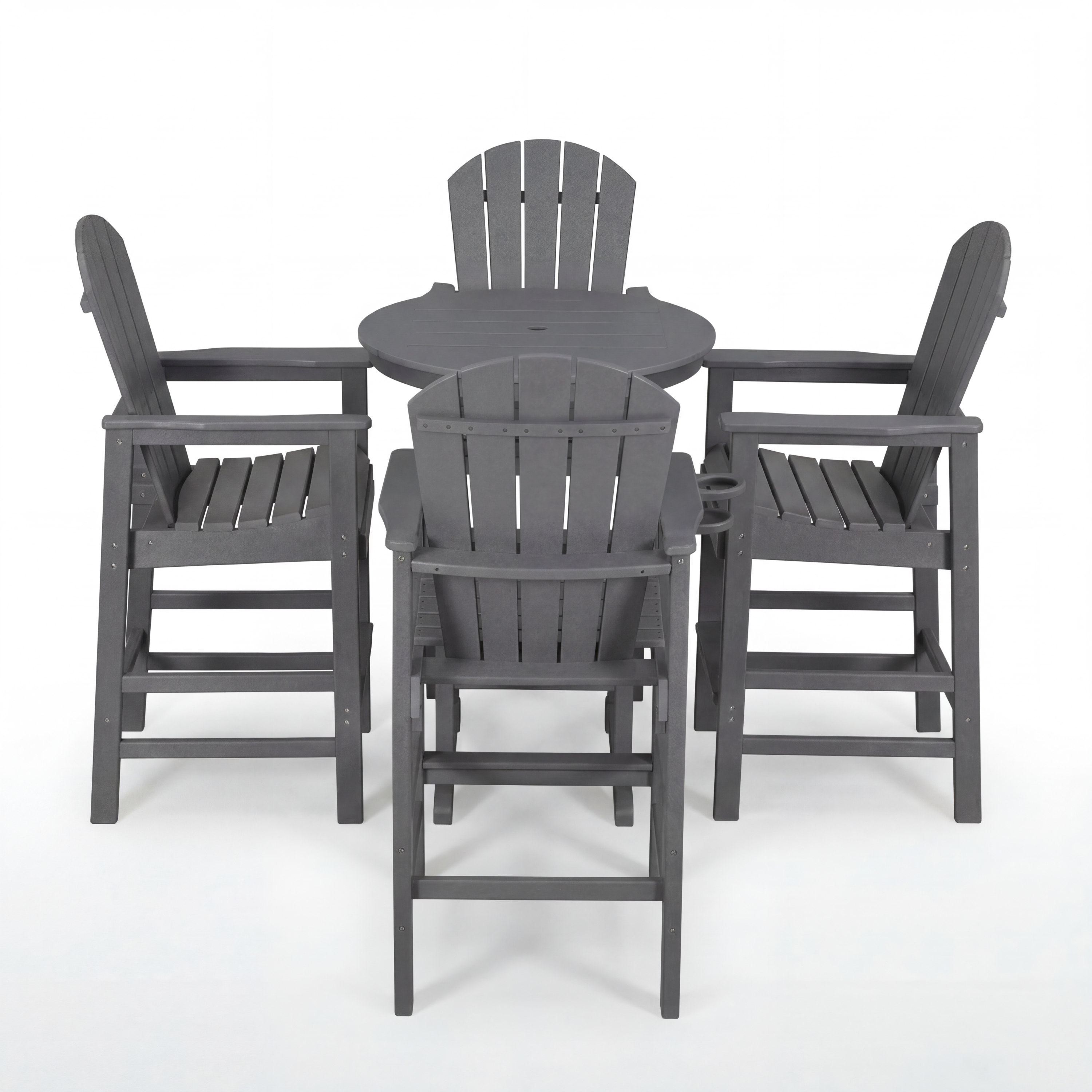 Hdpe Outdoor Bistro Set HDPE Frame - Gray