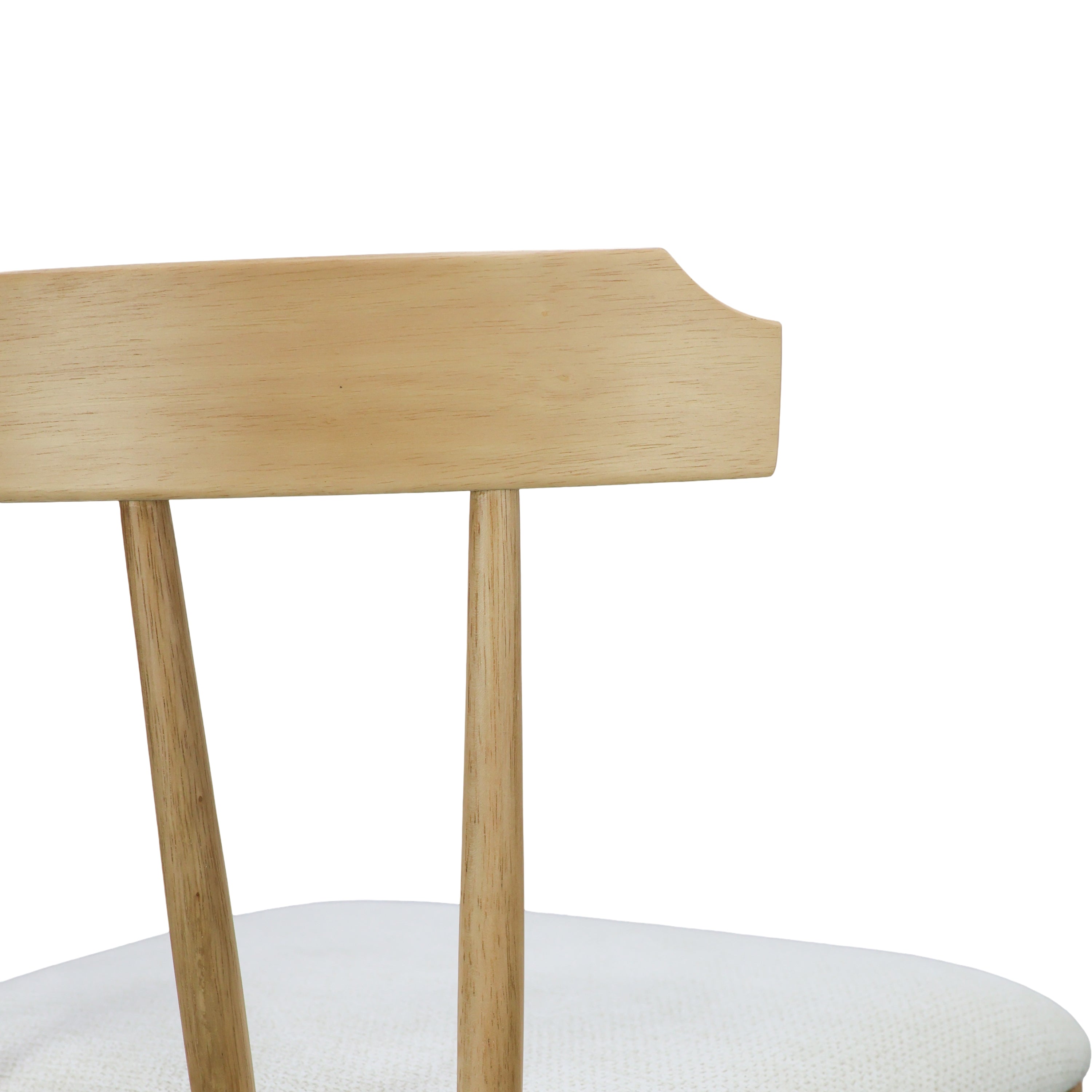 Olivia Indoor Wooden Upholstered Counter Stool, Natural Finish with Beige Upholstery, Windsor Style, Set of 2