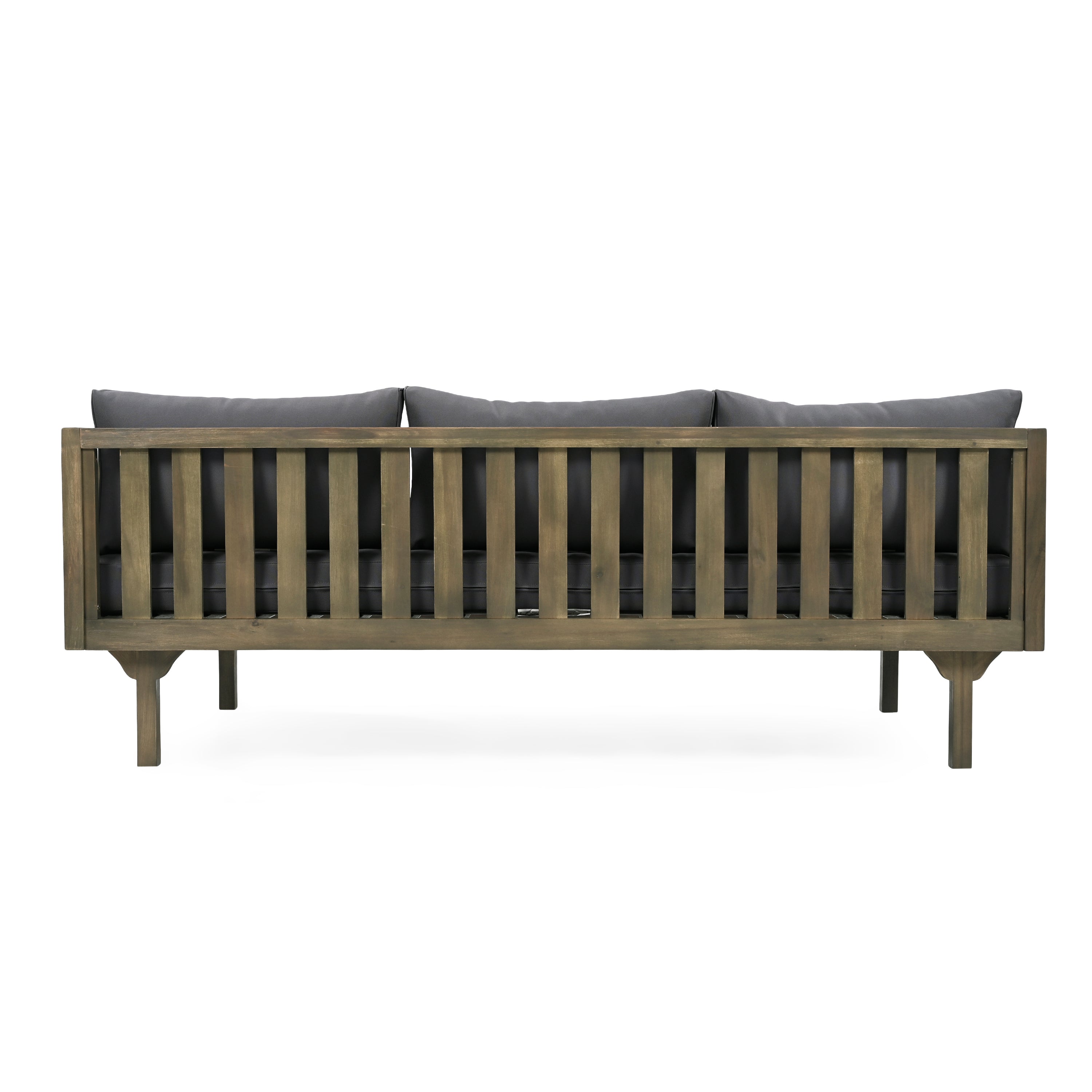 Outdoor Coffee Table Cushioned Seating - Dark Gray