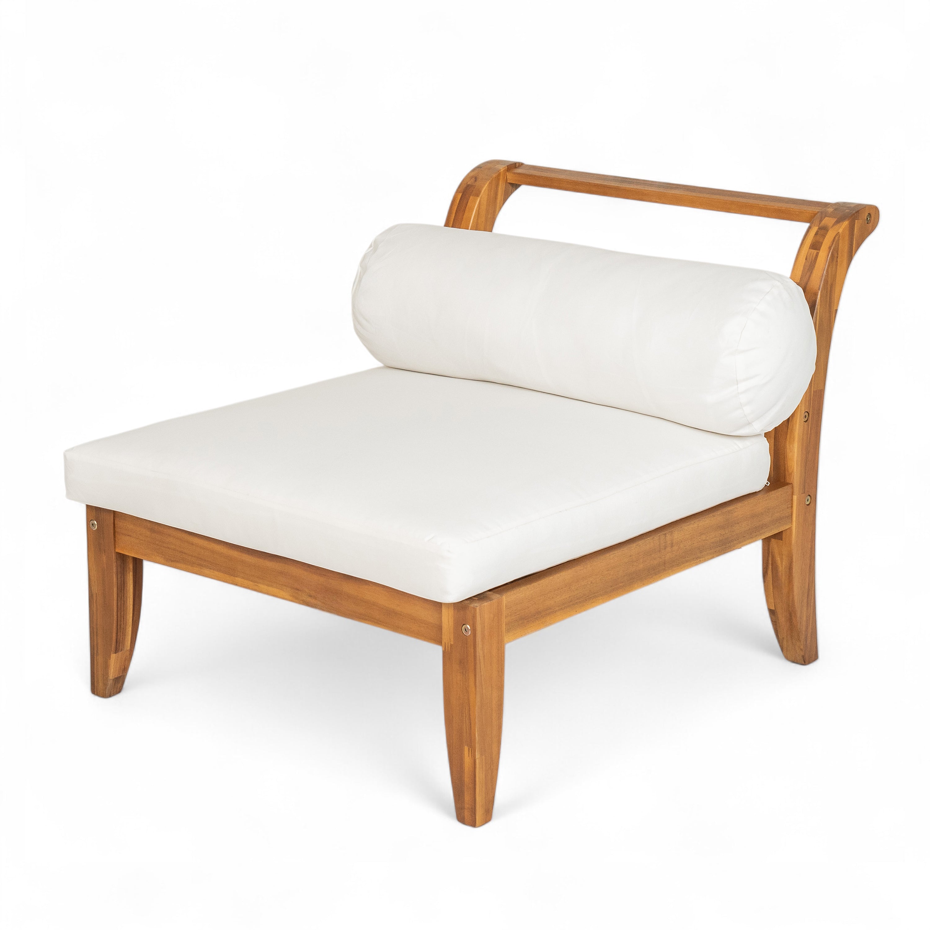 Topmax Outdoor L-Shaped Sectional Cushioned Seating - Beige