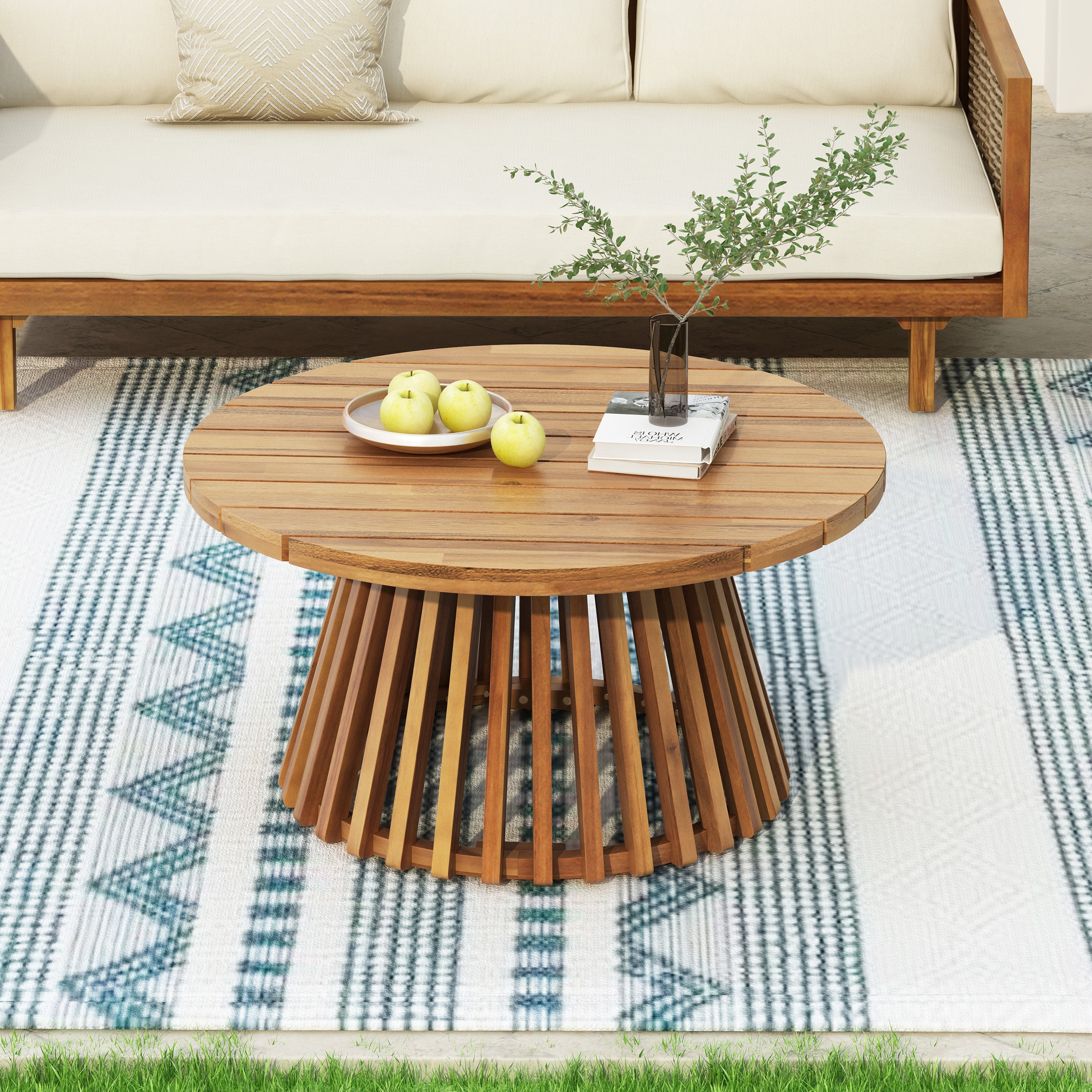 Outdoor Sectional Set Rattan Frame Garden