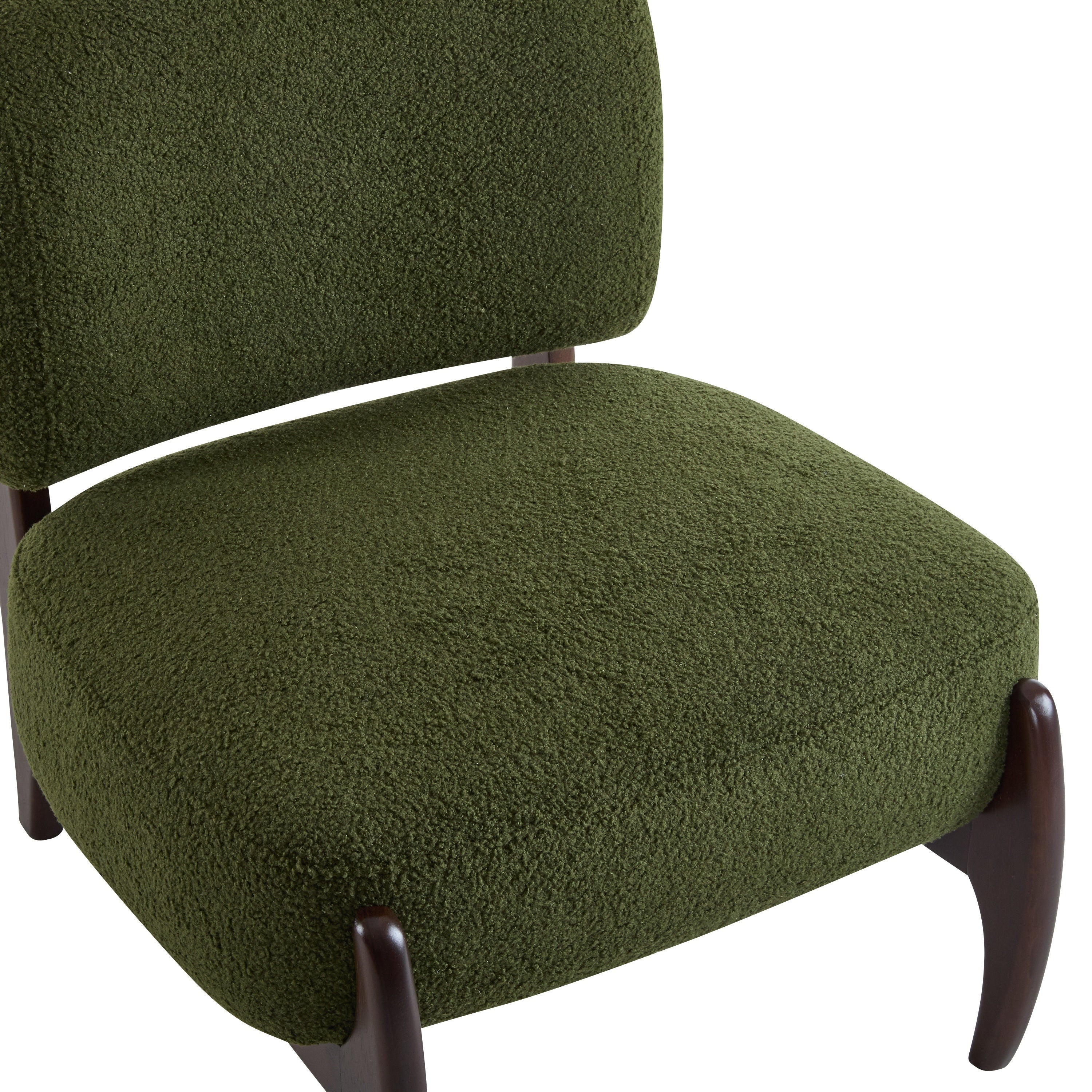 Easton Green Modern Boucle Lounge Chair with Solid Wood Frame
