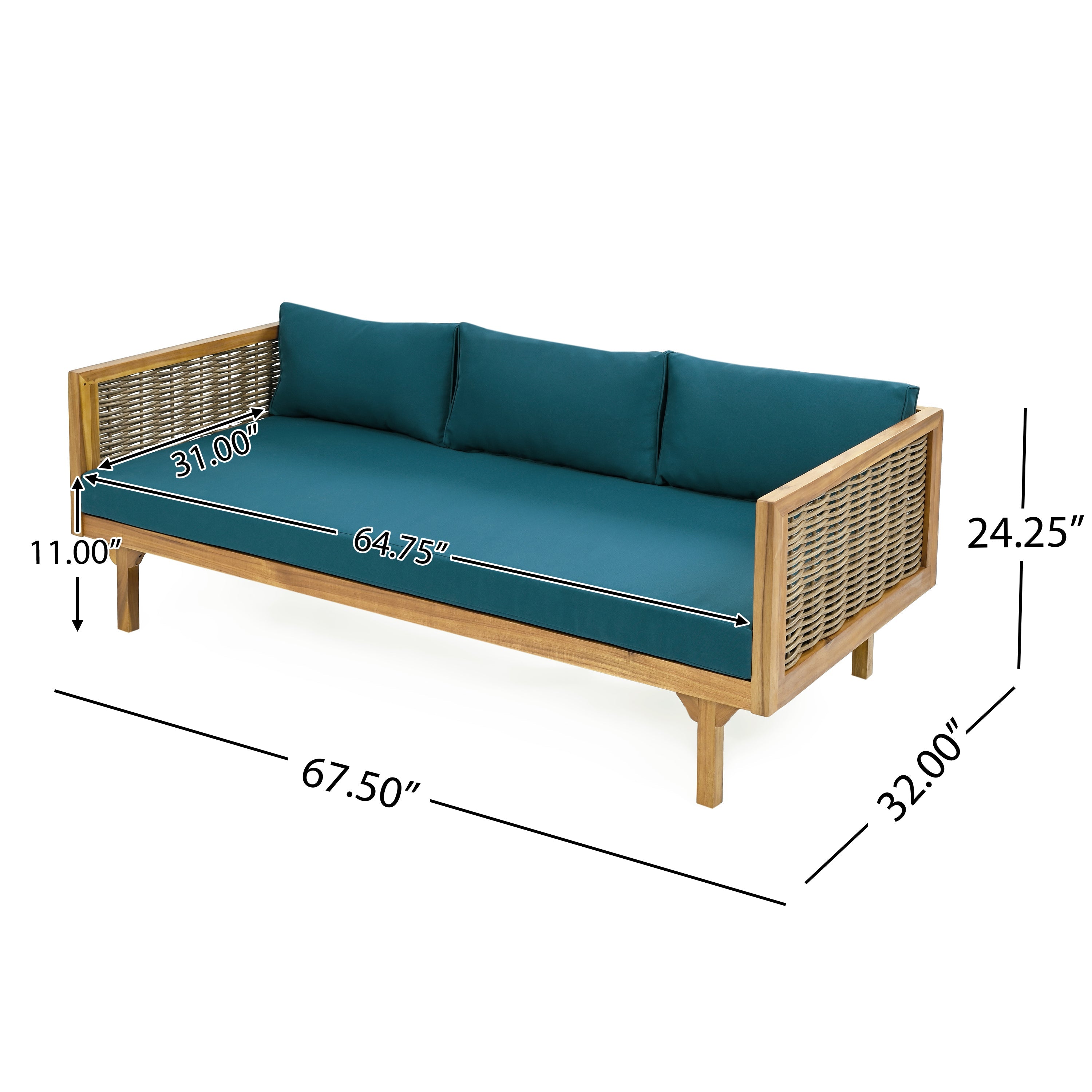 Outdoor Sectional Set Rattan Frame Deck