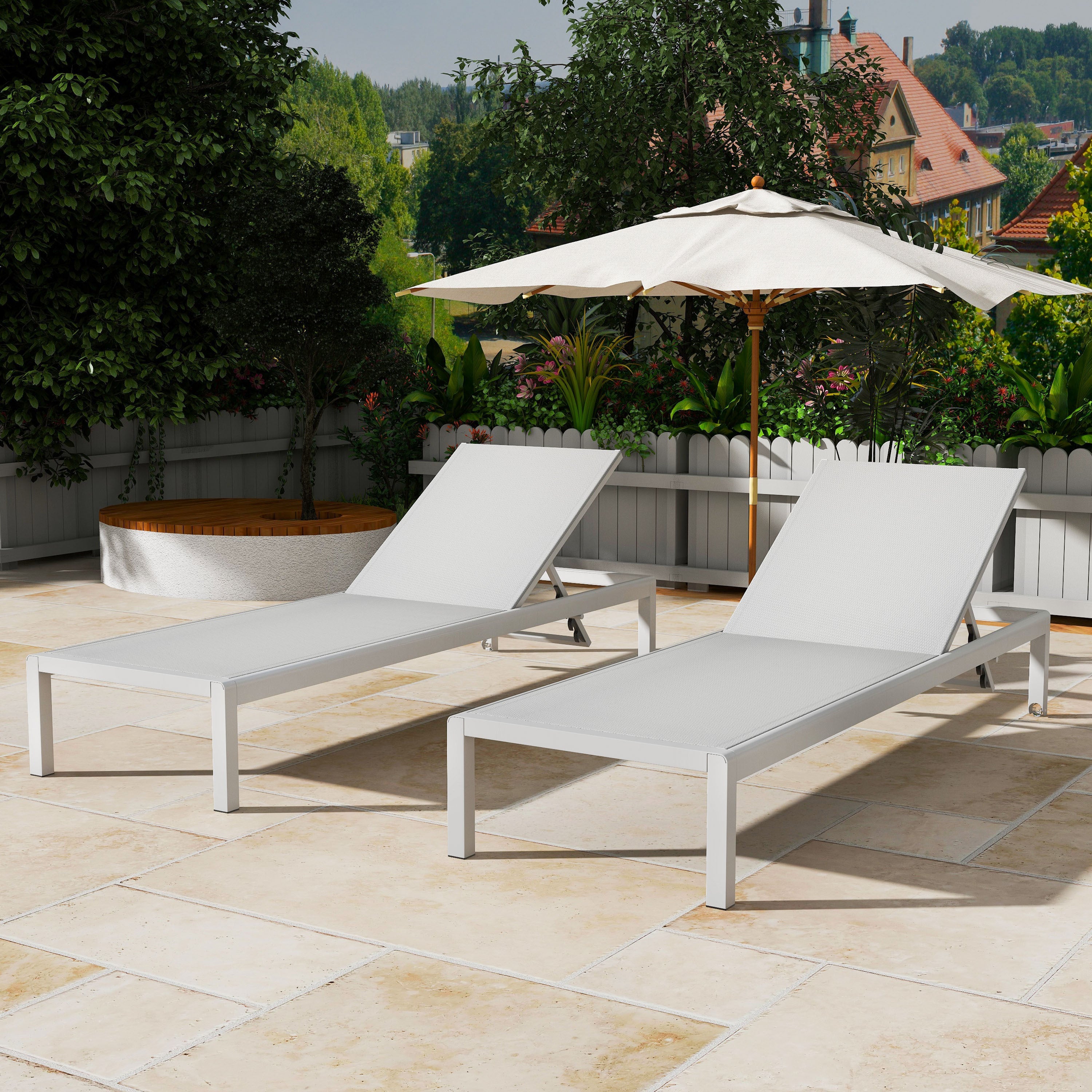 Chaise Outdoor Chaise Lounge Set Adjustable Back