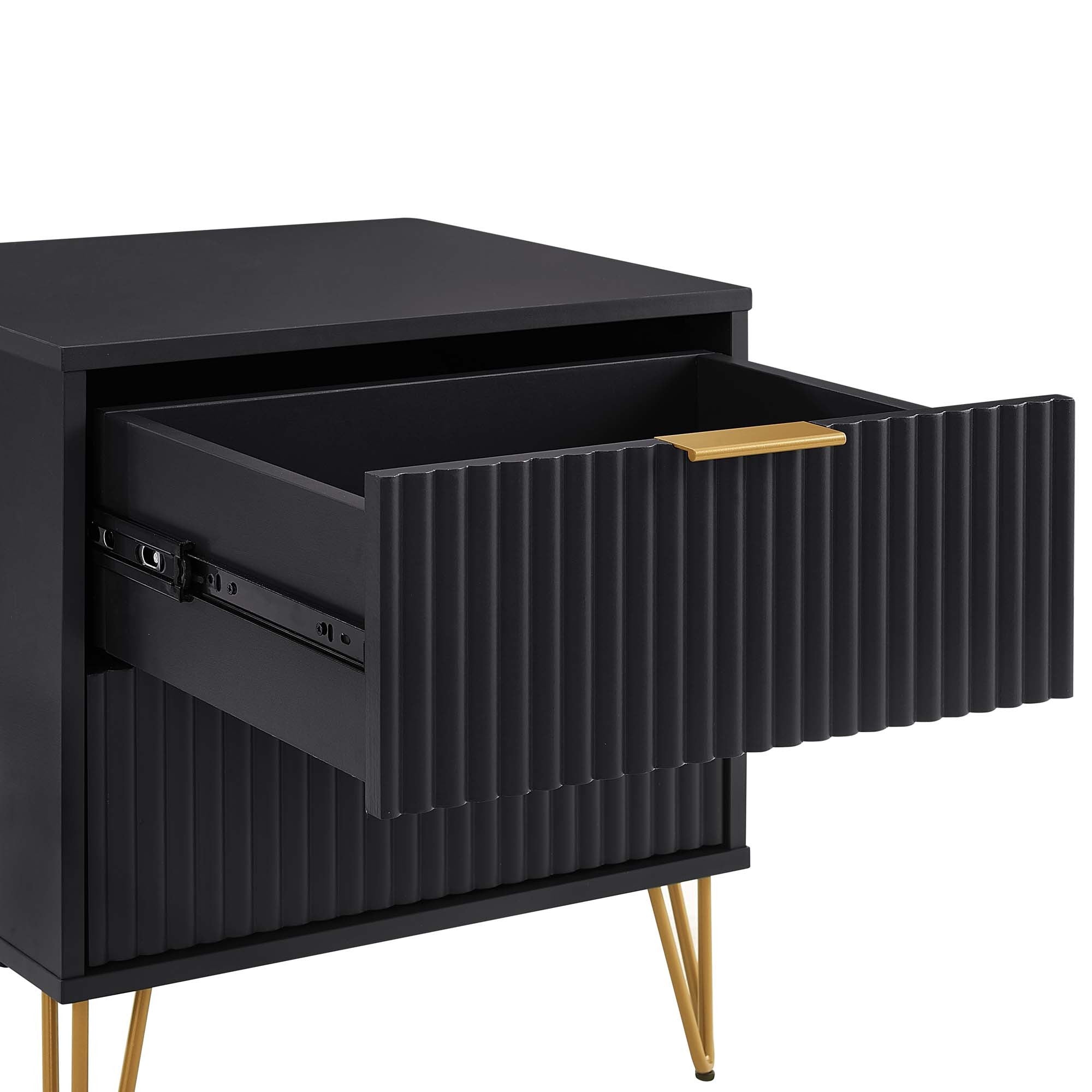 Dumbo Nightstand 2 Drawers - Black
