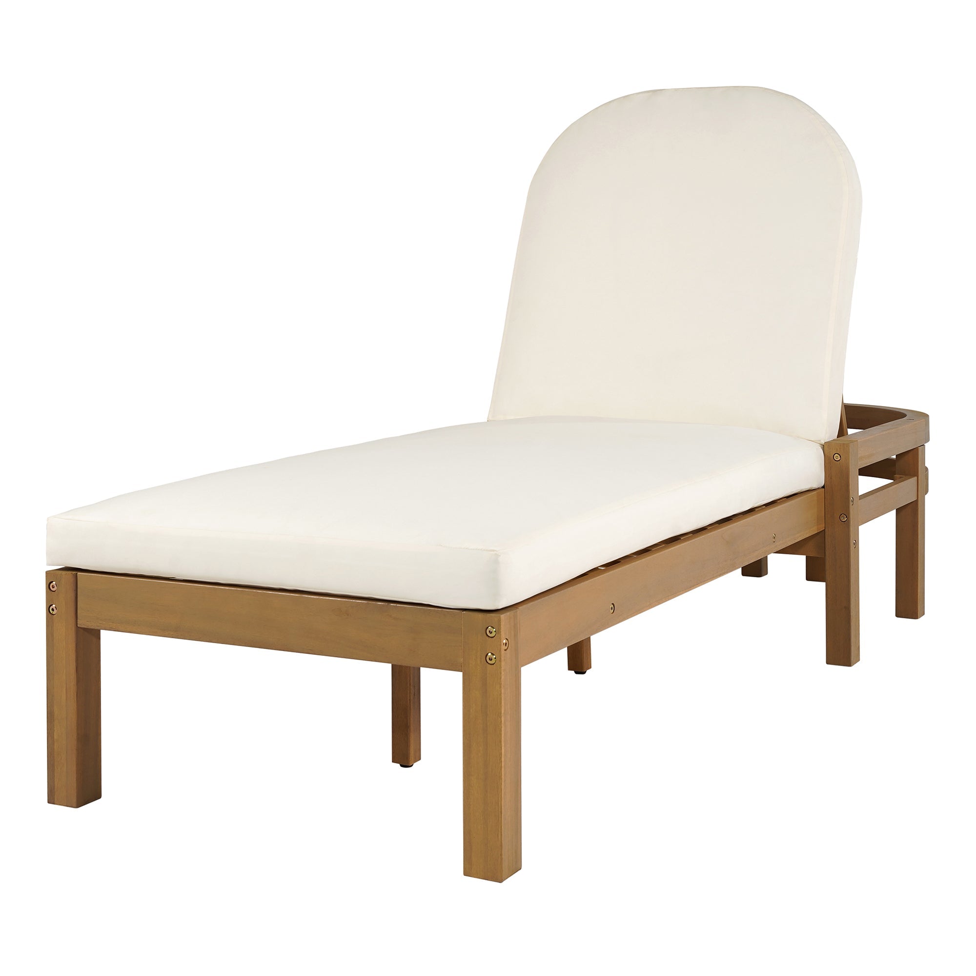 Trexm Outdoor Chaise Lounge Adjustable Back