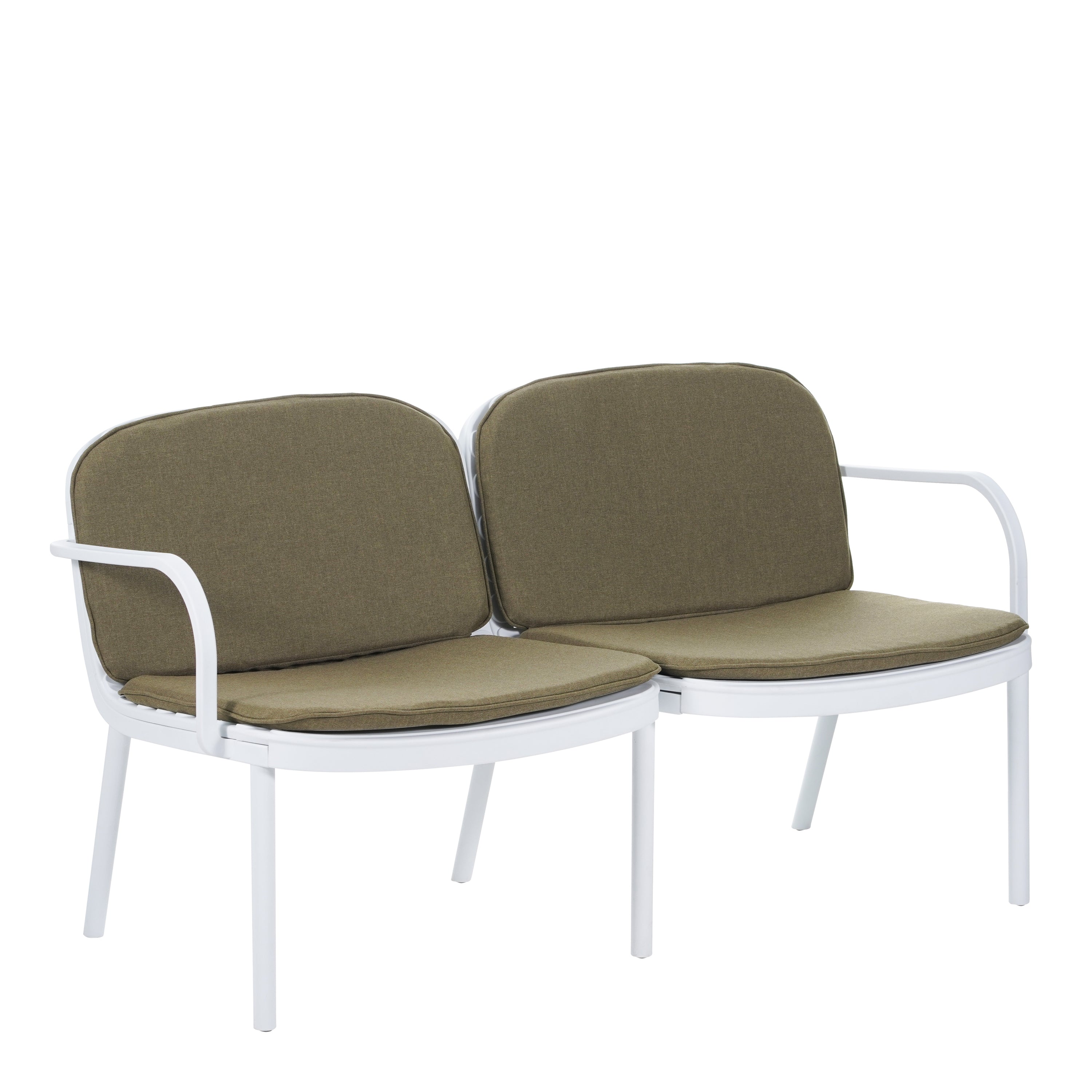 Luna Outdoor Chat Set Cushioned Seating - White