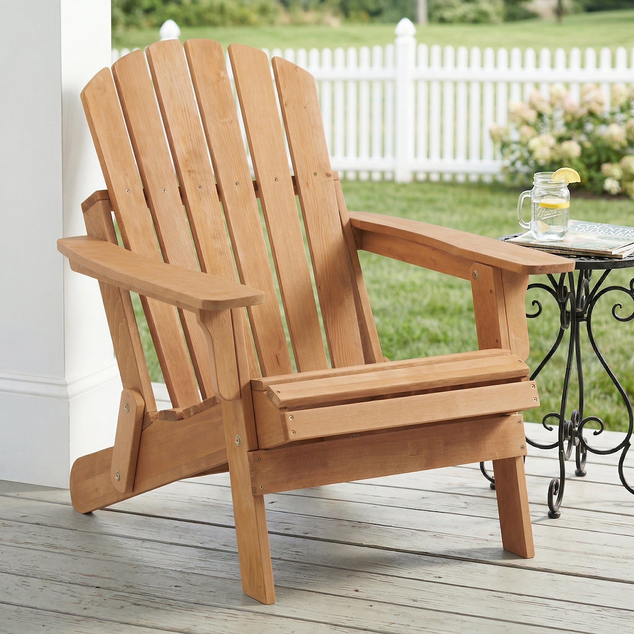 Oversize Outdoor Adirondack Chair Folding Design - Light Brown