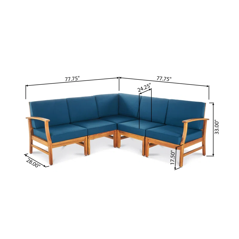 Perla Outdoor Sofa Set Patio Seating - Blue