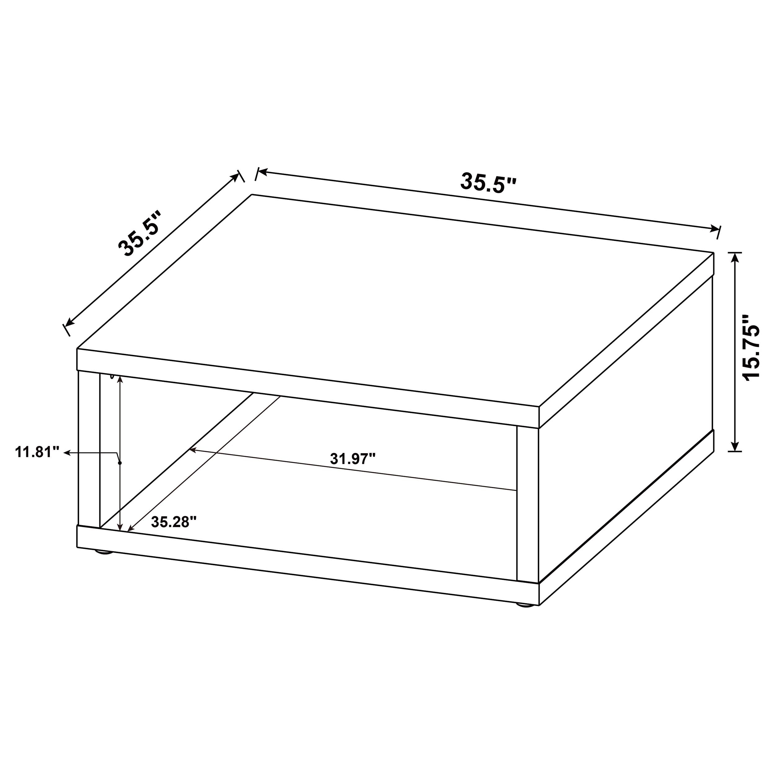 Frisco Square Engineered Pine Wood Coffee Table