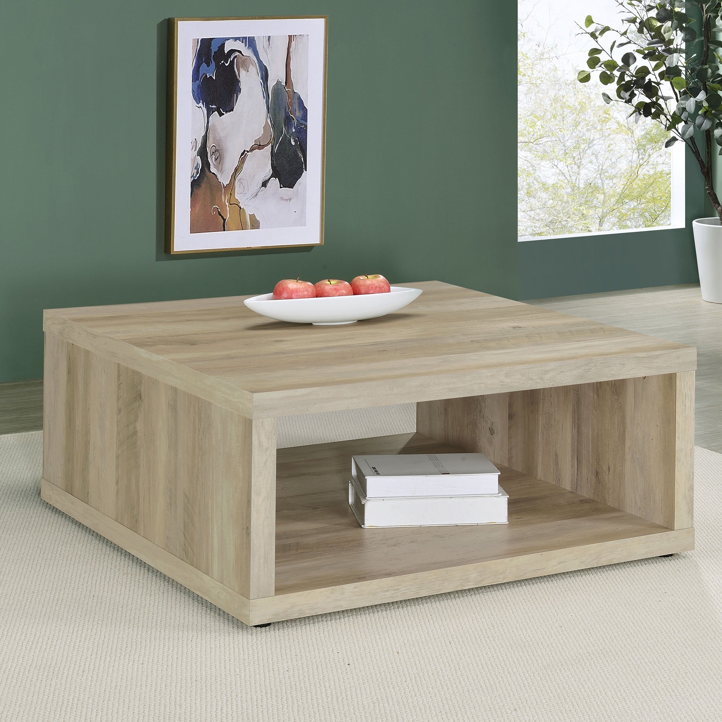 Frisco Square Engineered Pine Wood Coffee Table