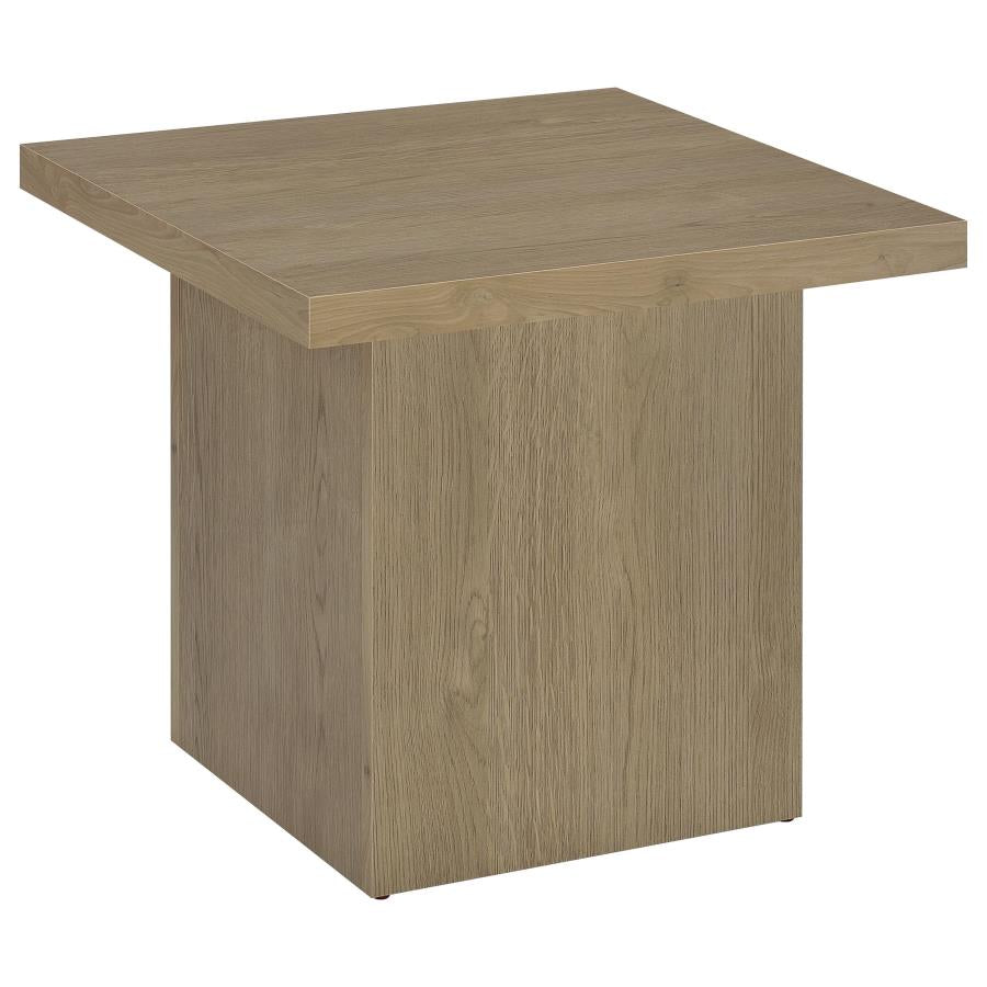 Devar Square Latte Engineered Wood Side End Table