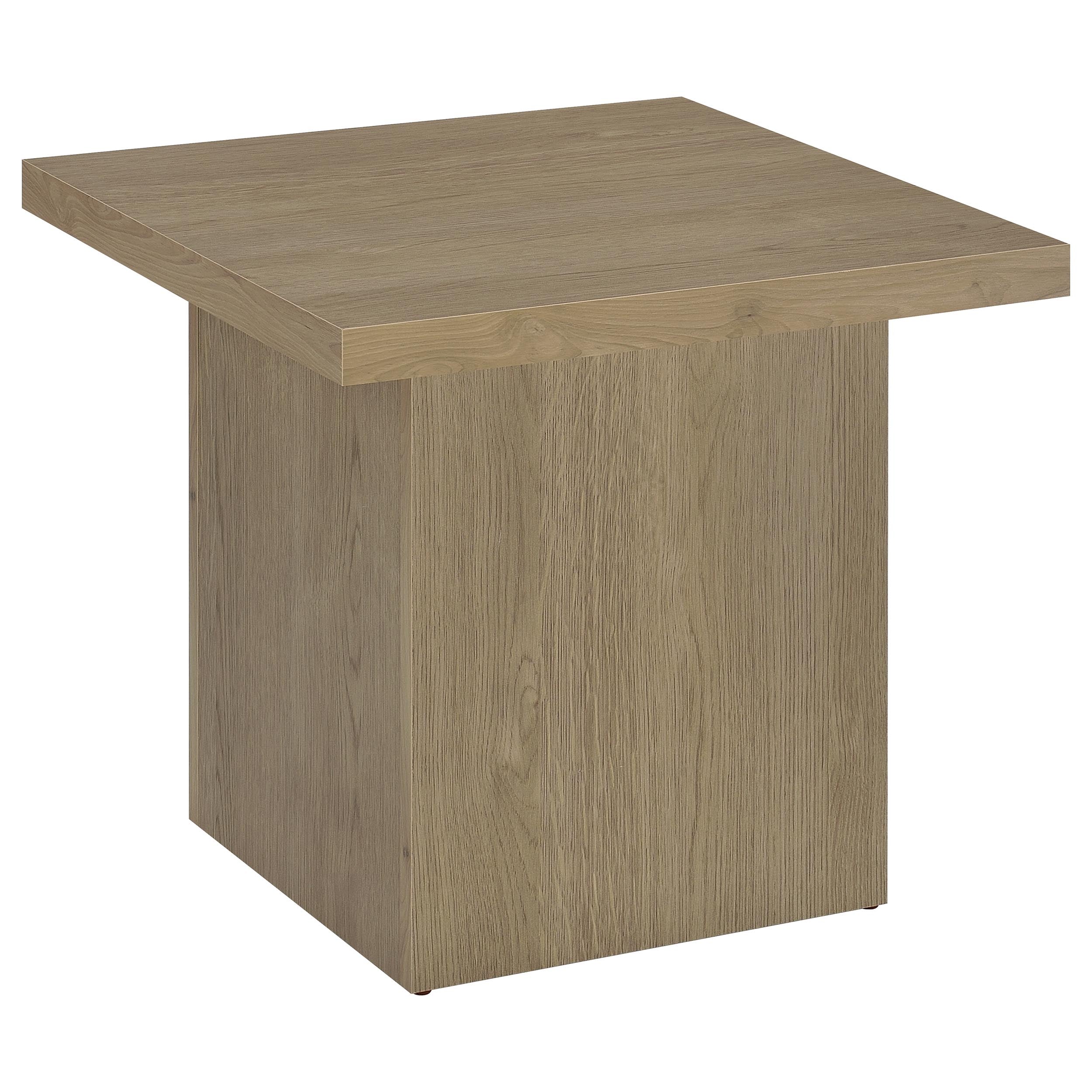 Devar Square Latte Engineered Wood Side End Table