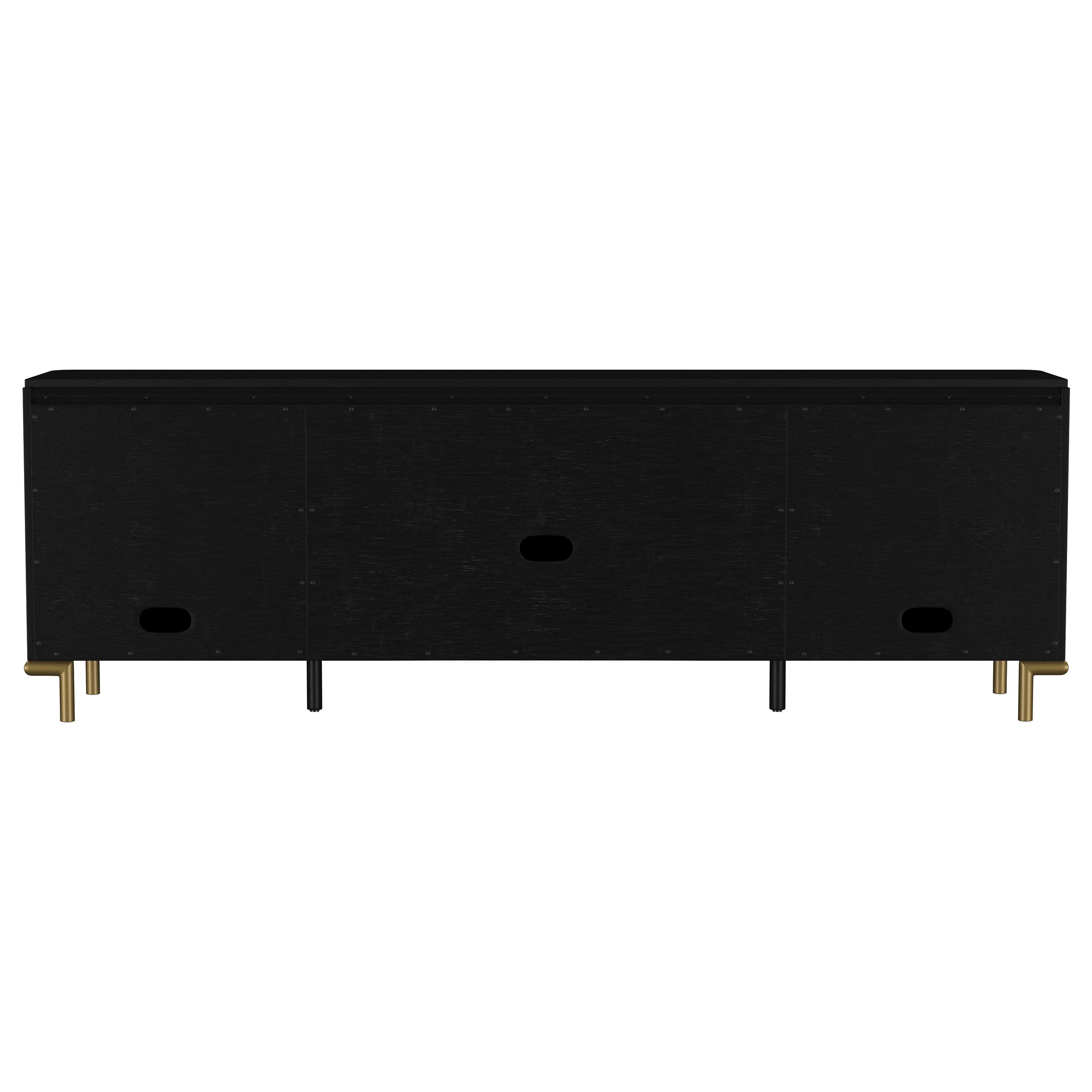 Arini Rattan Cane 2-door TV Stand Media Console Black