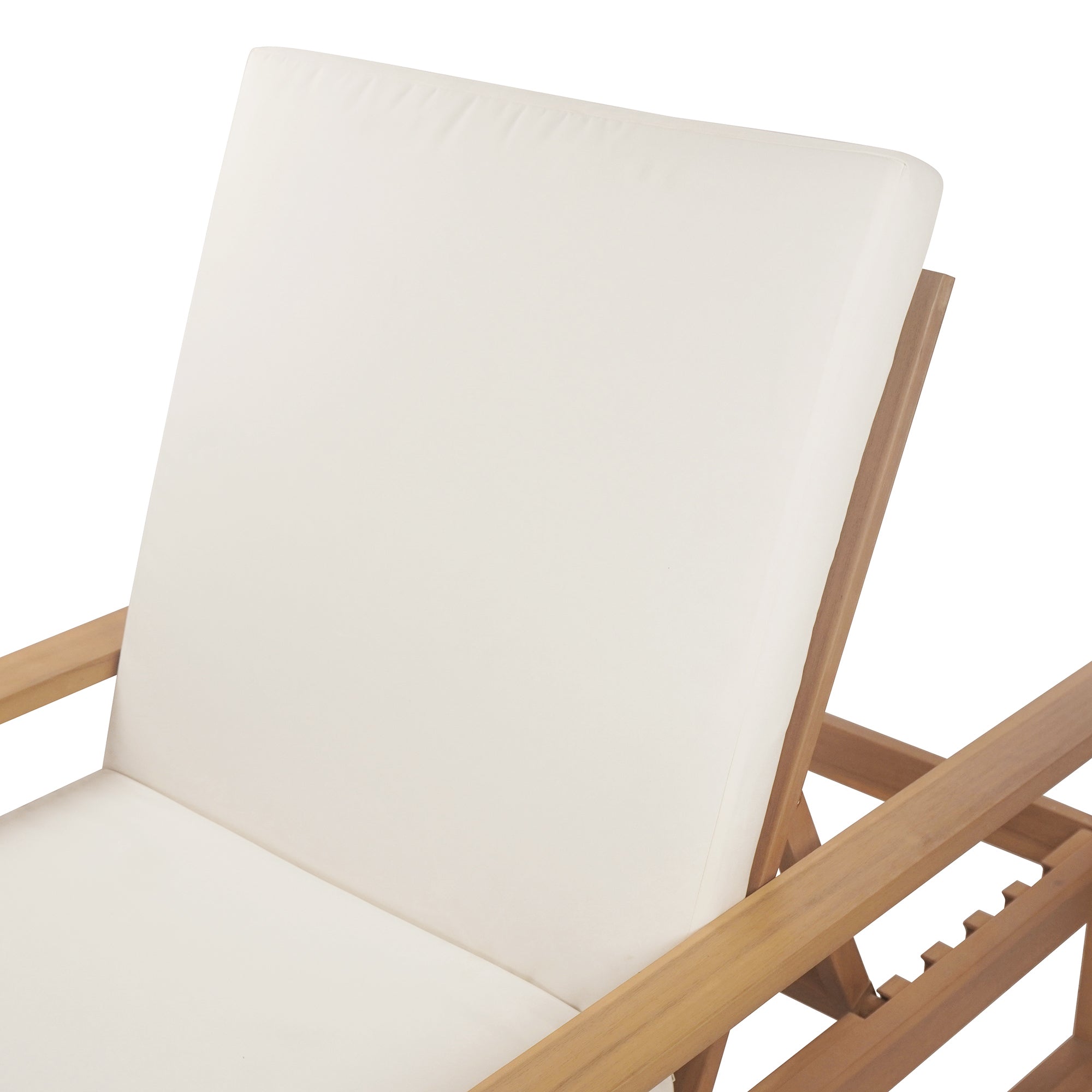 Trexm Outdoor Chaise Lounge Adjustable Back - Light Teak
