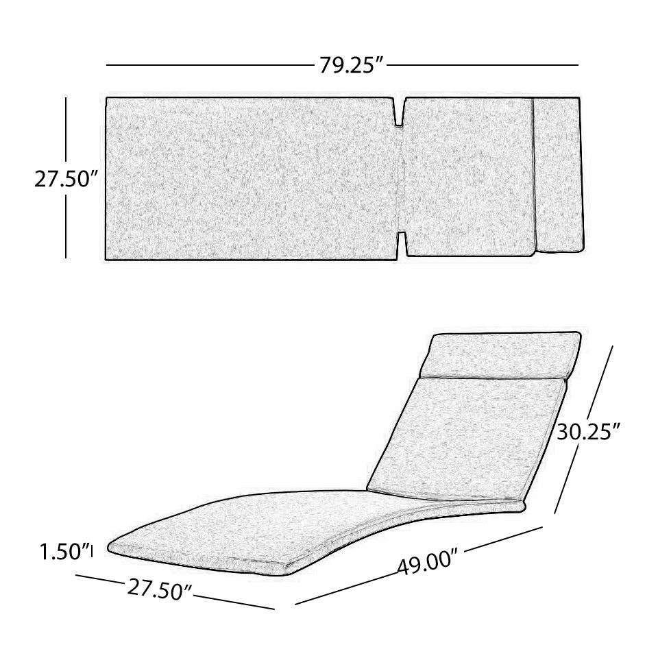 Salem Outdoor Chaise Cushion Set Cushioned Seating 2