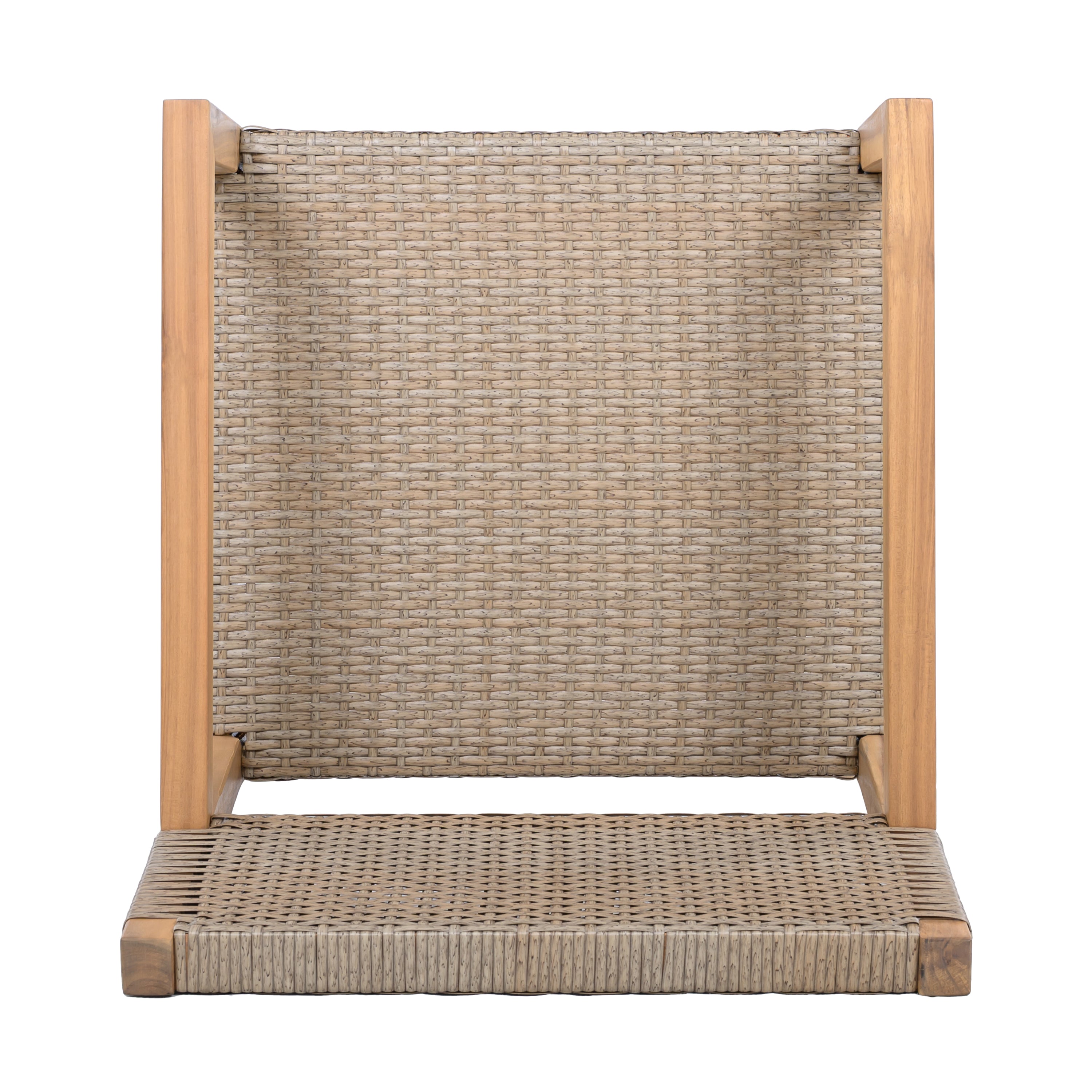 Outdoor Dining Chair Set Rattan Frame - Light Brown