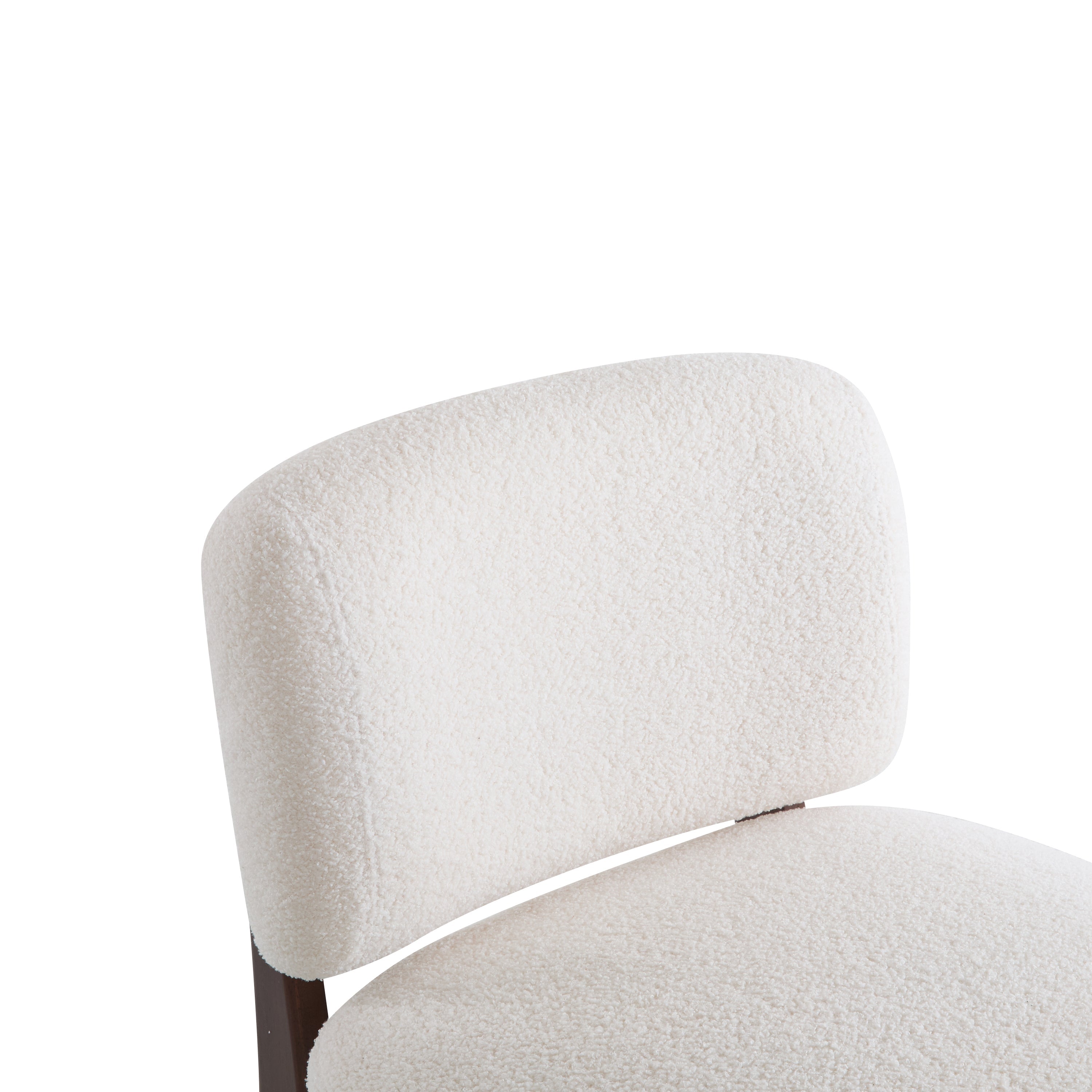 Easton Beige Modern Boucle Lounge Chair with Solid Wood Frame