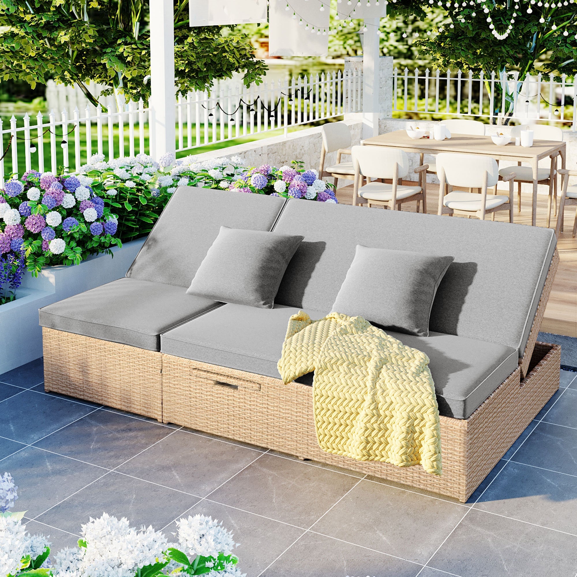 Topmax Outdoor Furniture Adjustable Back - Brown