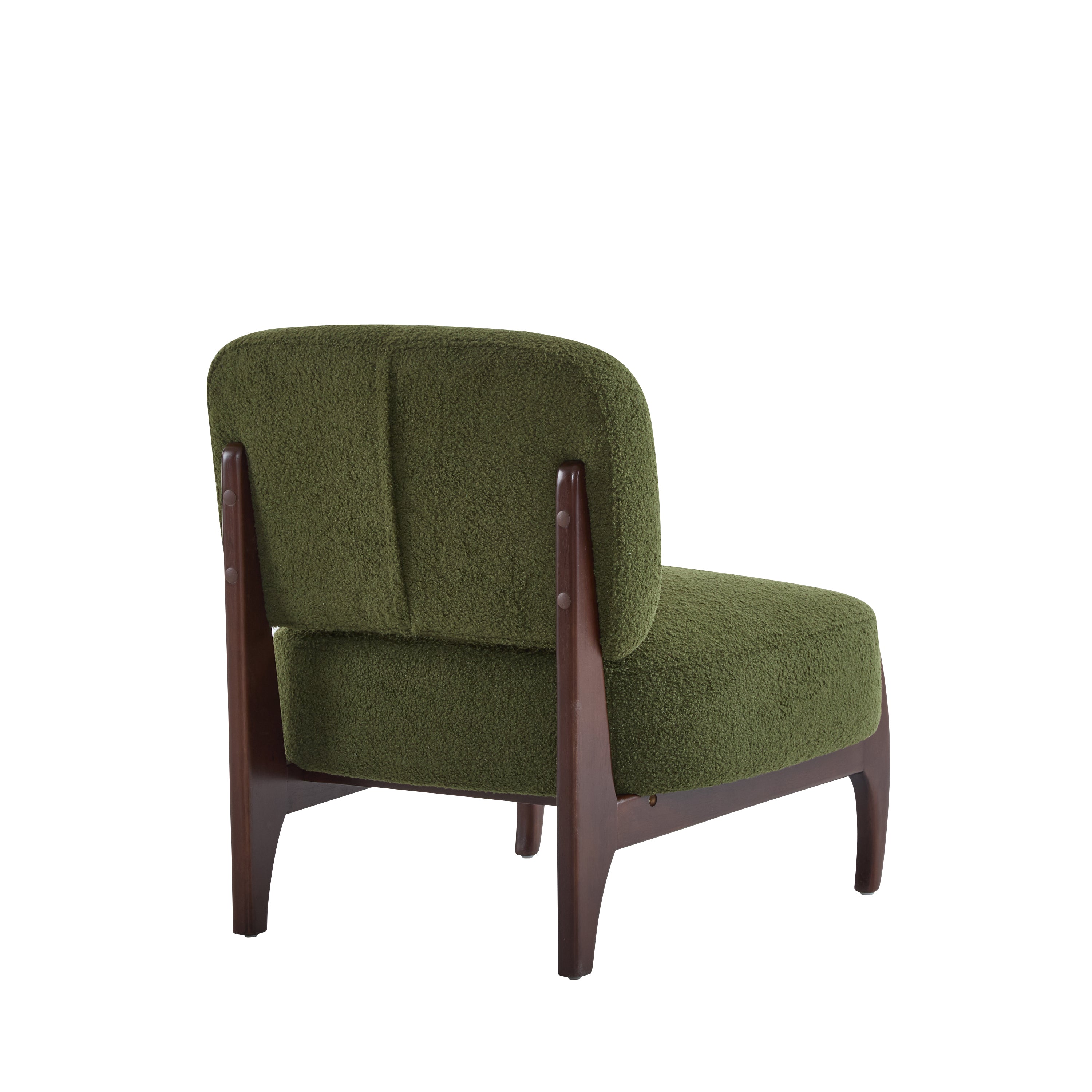 Easton Green Modern Boucle Lounge Chair with Solid Wood Frame
