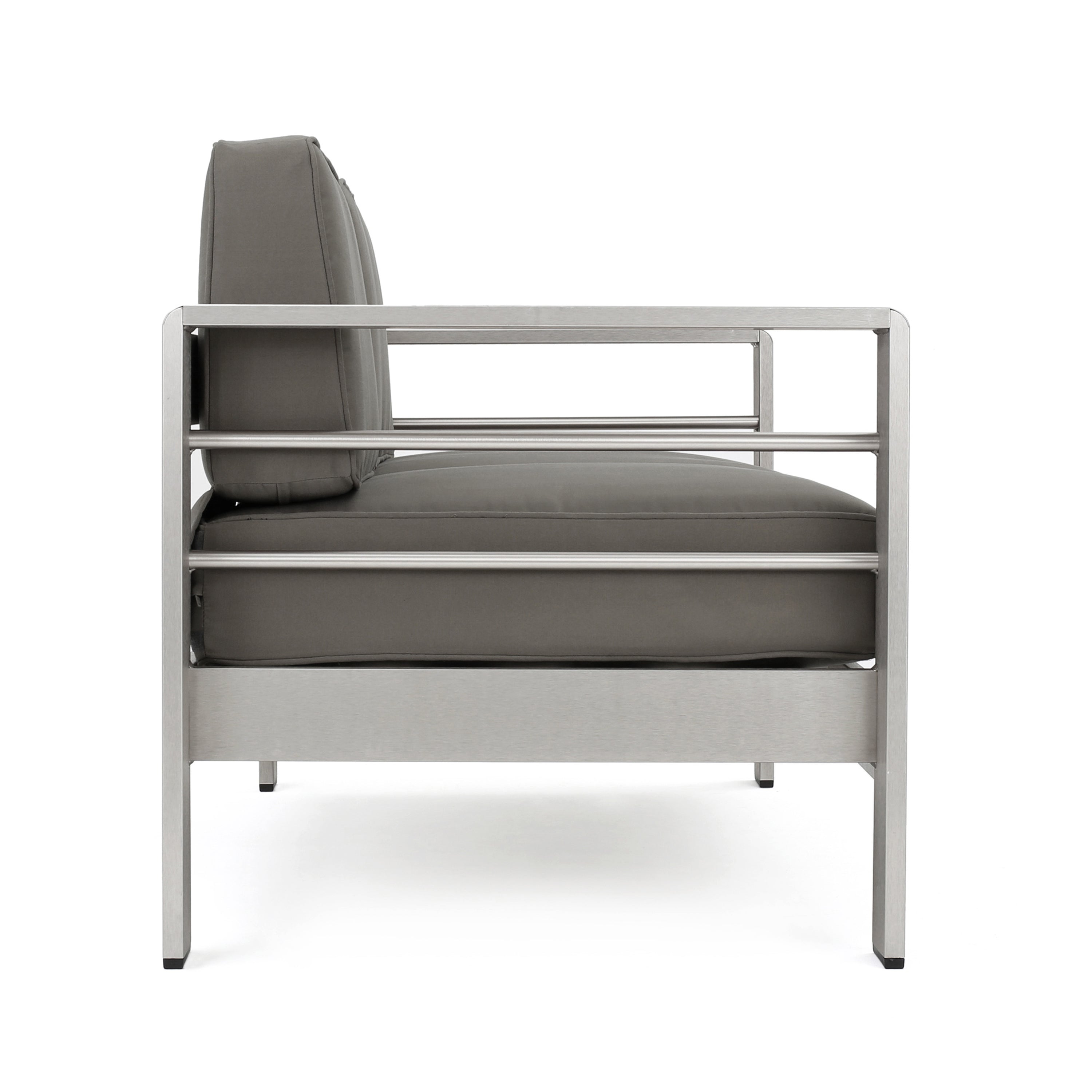 Loveseat Outdoor Loveseat Cushioned Seating - Gray