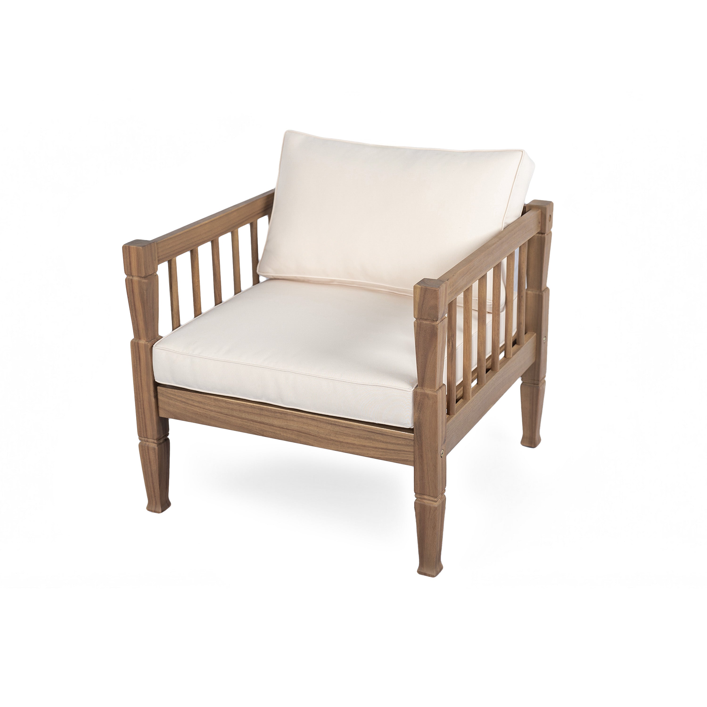 Outdoor Coffee Table Cushioned Seating - Light Brown