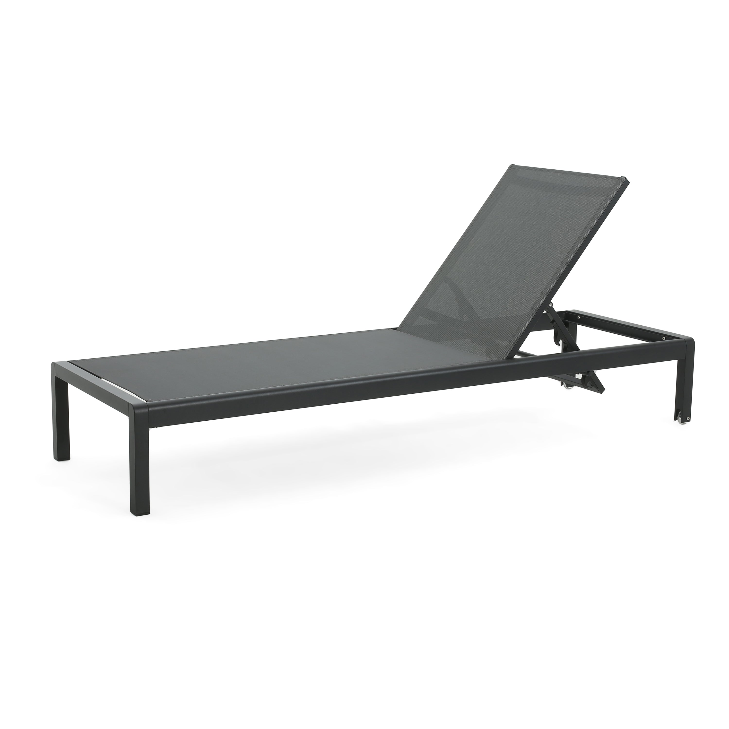 Chaise Outdoor Chaise Lounge Set Adjustable Back - Black