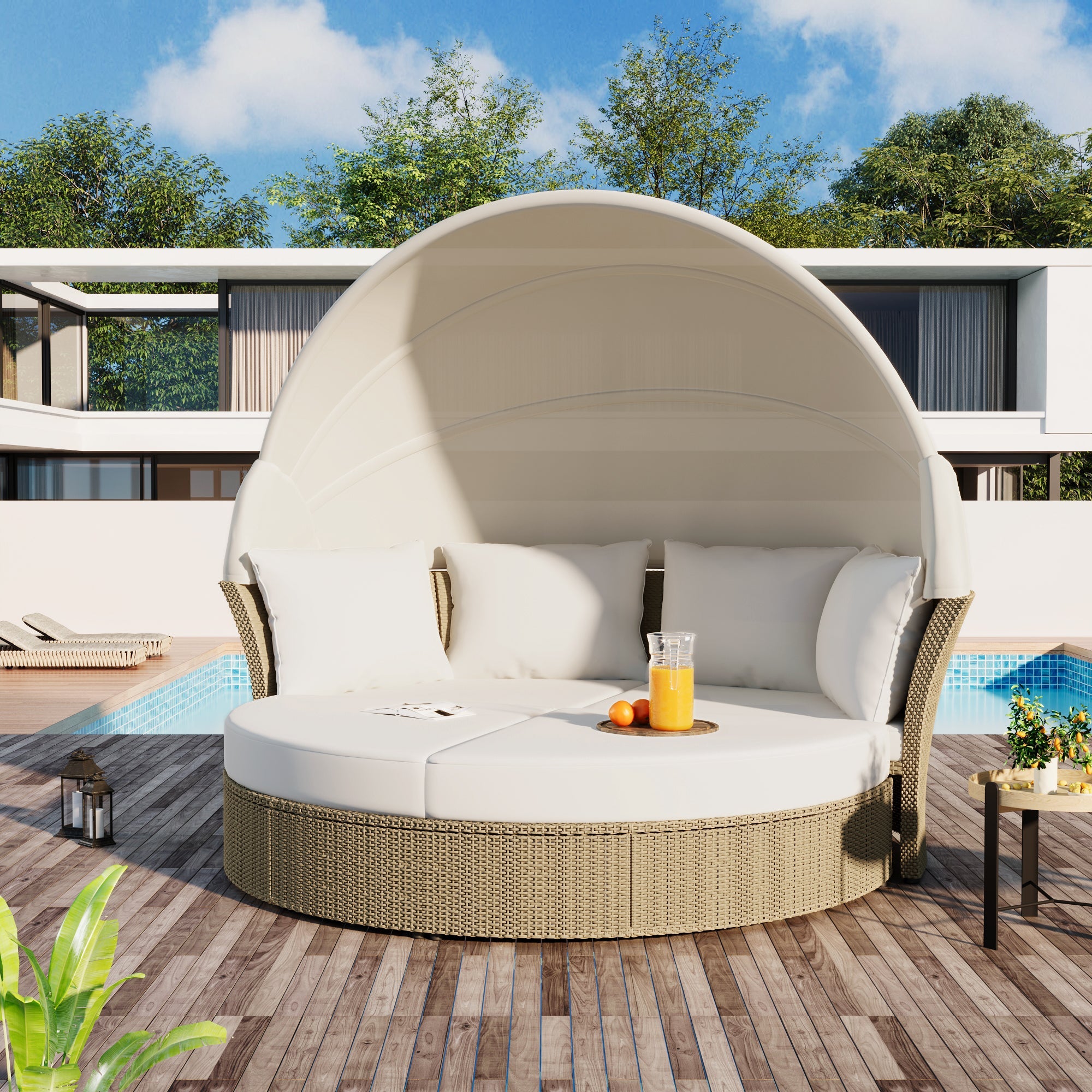 Daybed Outdoor Canopy Daybed Canopy Design - Beige