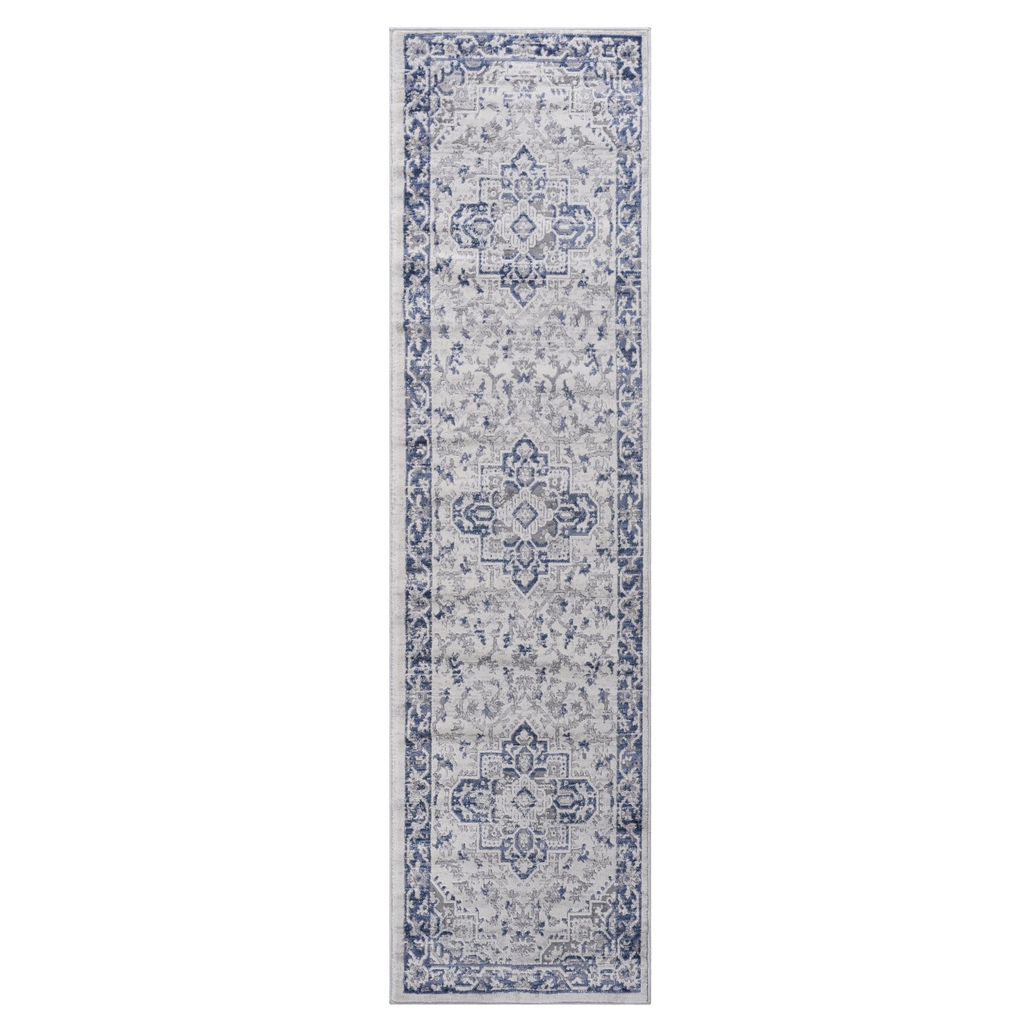 Marfi Blue-Grey Runner Rug 2'2'' x 8'