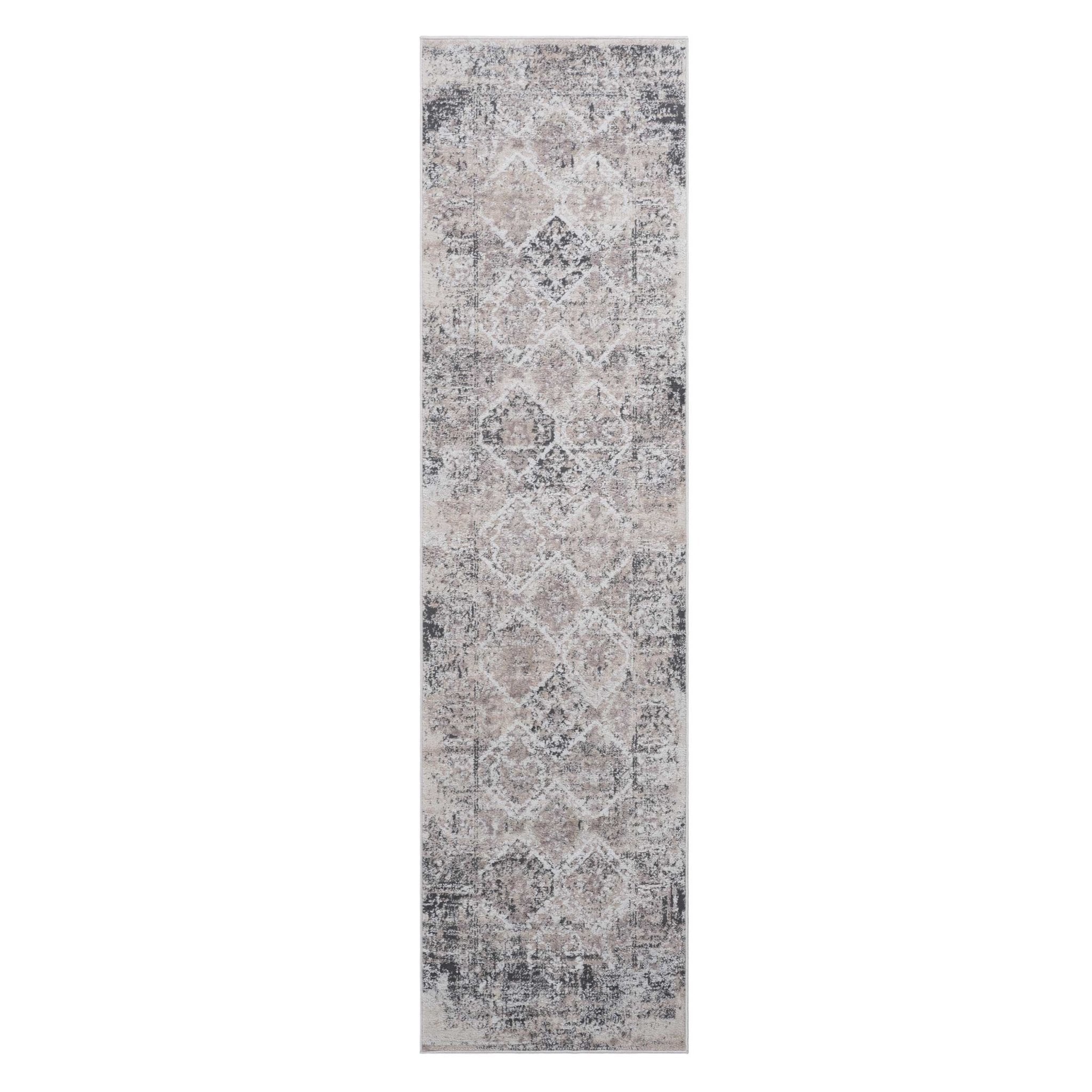 Payas Cream Anthracite Rug Size 2'2'' x 8'