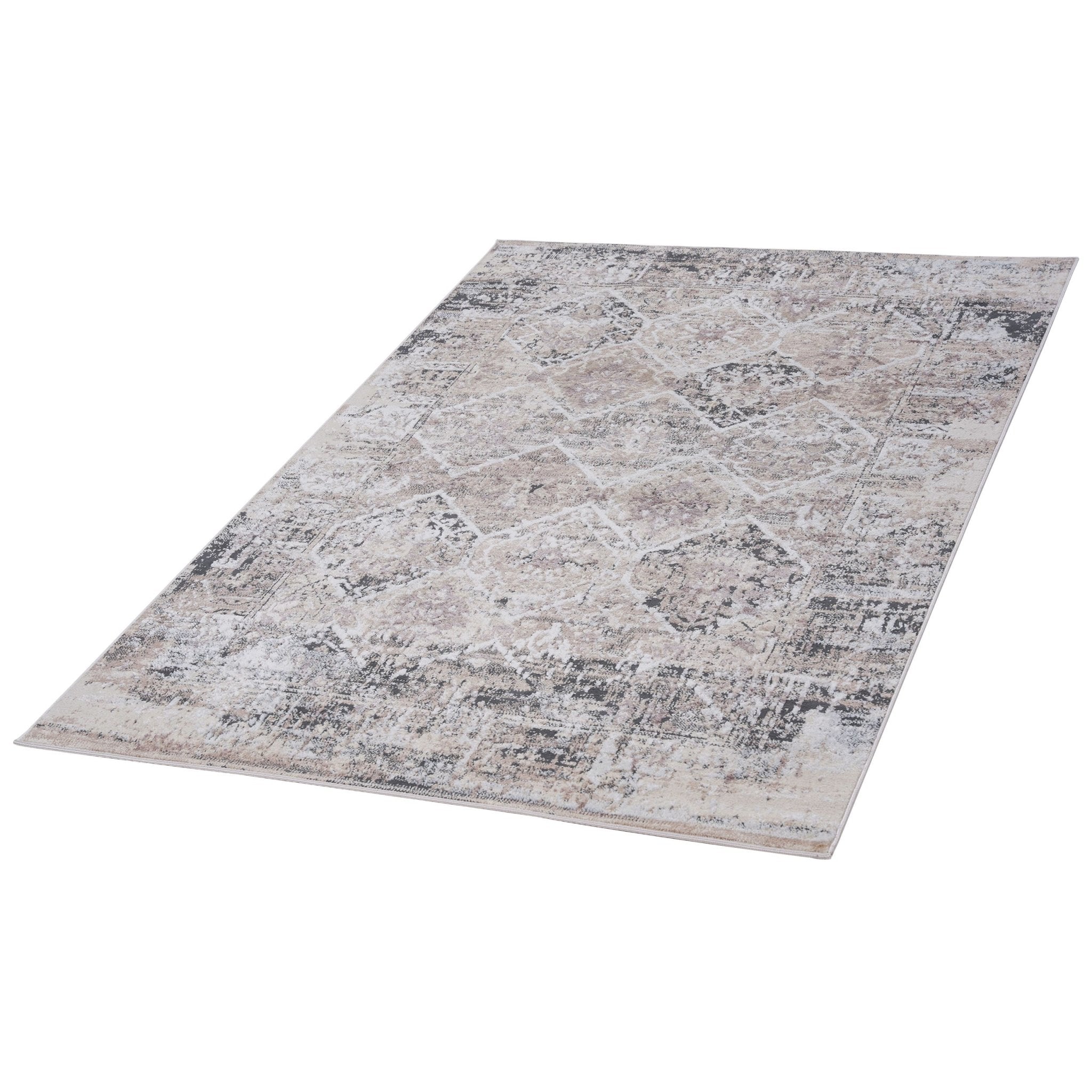 Payas Cream Anthracite Rug Size 6'7'' x 9'