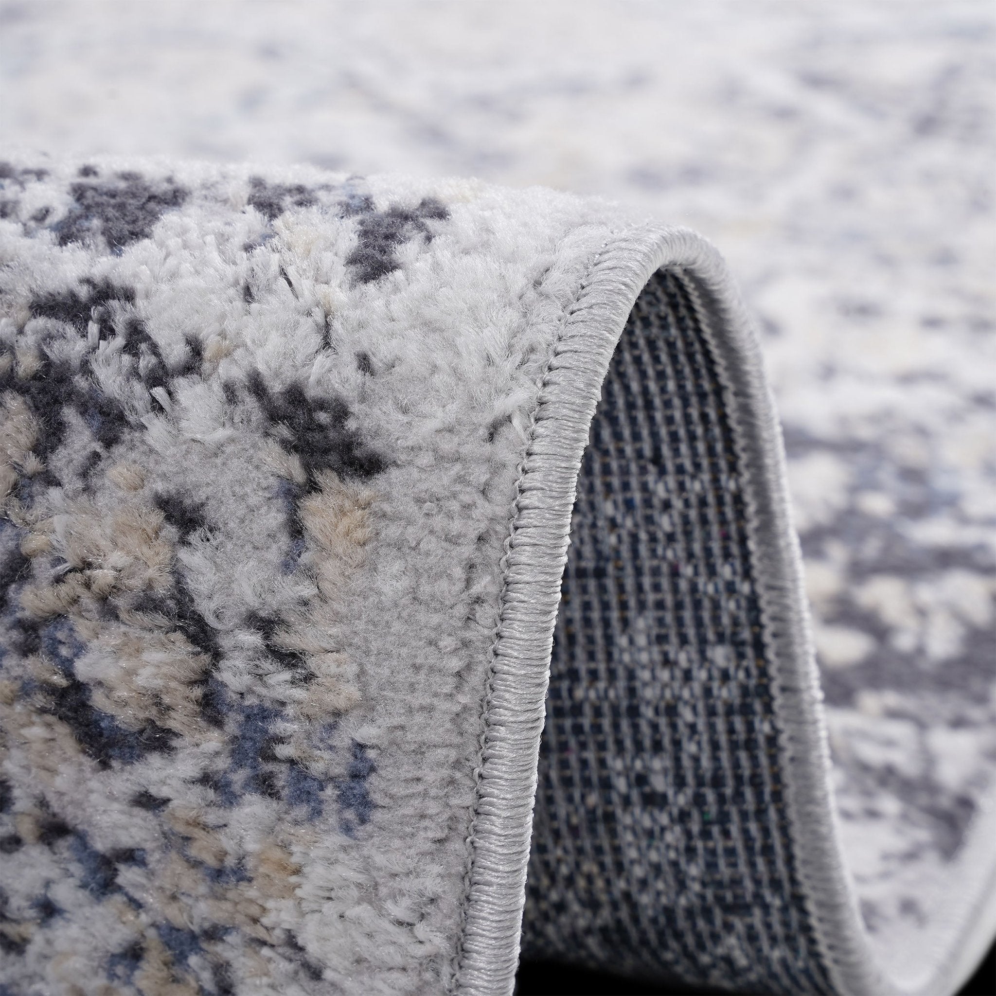 Payas Grey - Blue Runner Rug Size 2'2'' x 8'