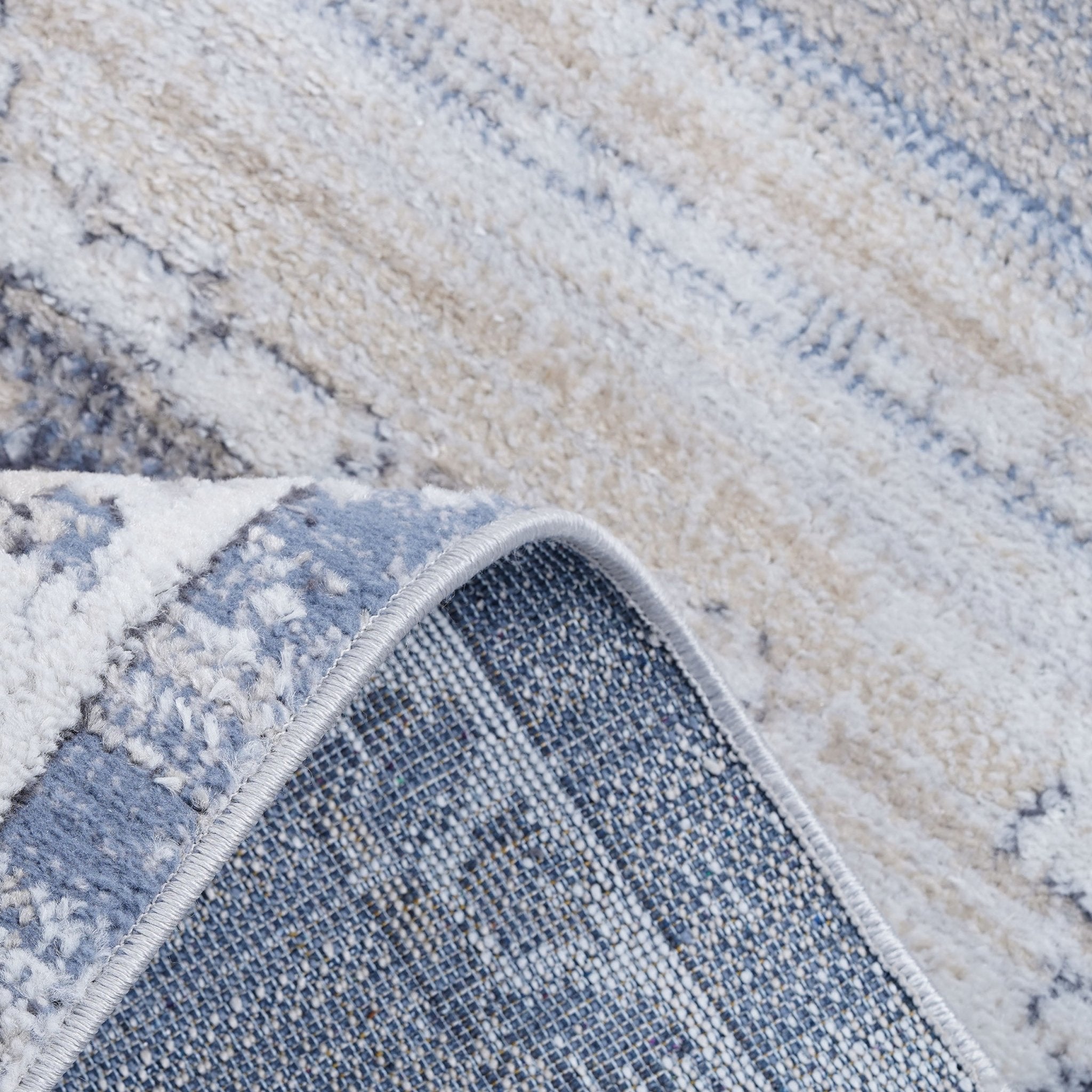 Payas Cream - Blue Rug Size 6'7'' x 9'