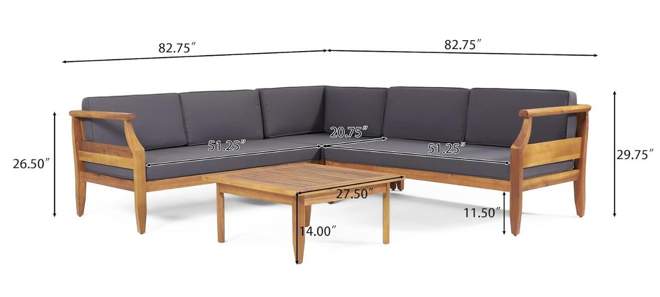 Aston Outdoor Sofa Set Patio Seating - Dark Gray