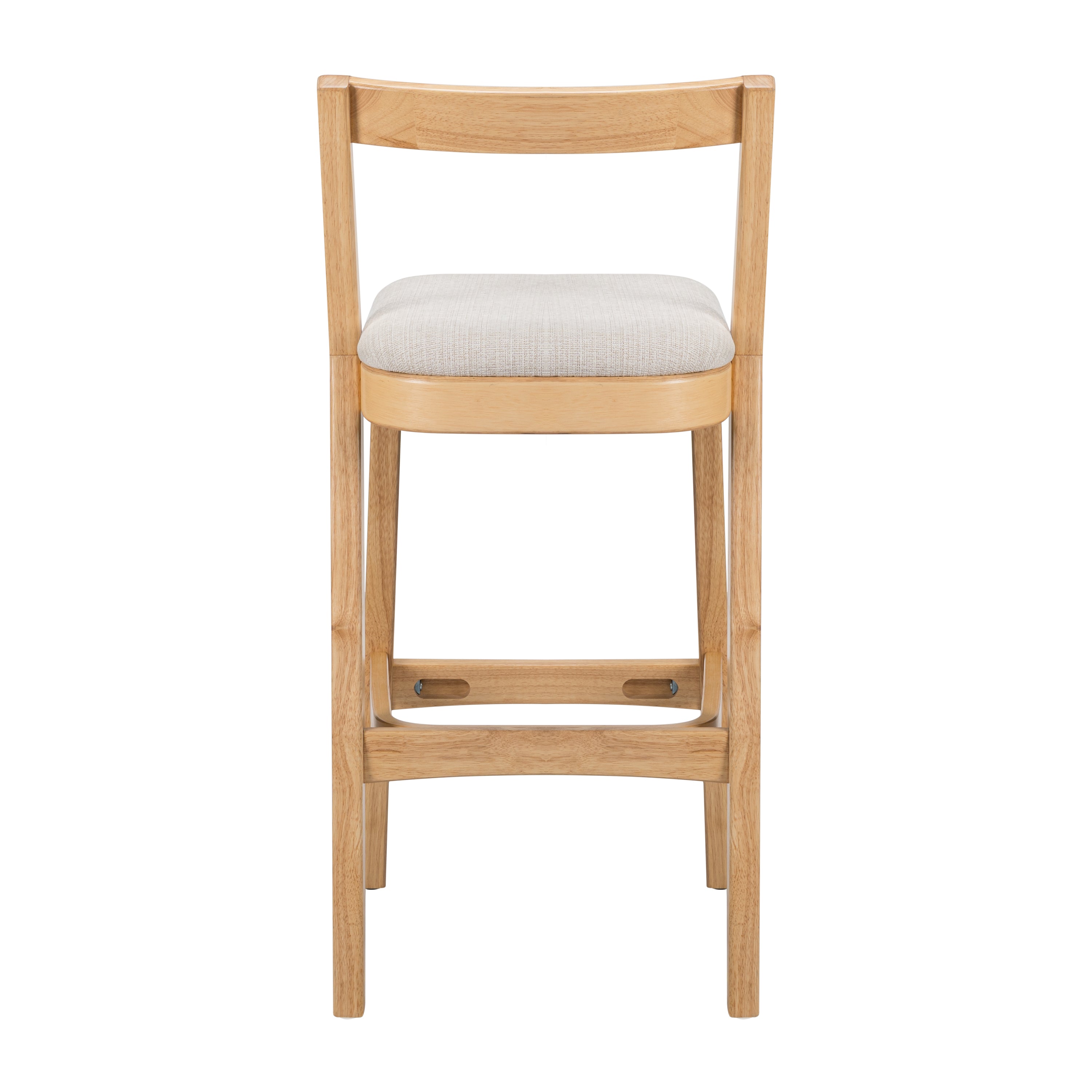 Jasper Rubberwood Barstool Set of 2, Natural Finish