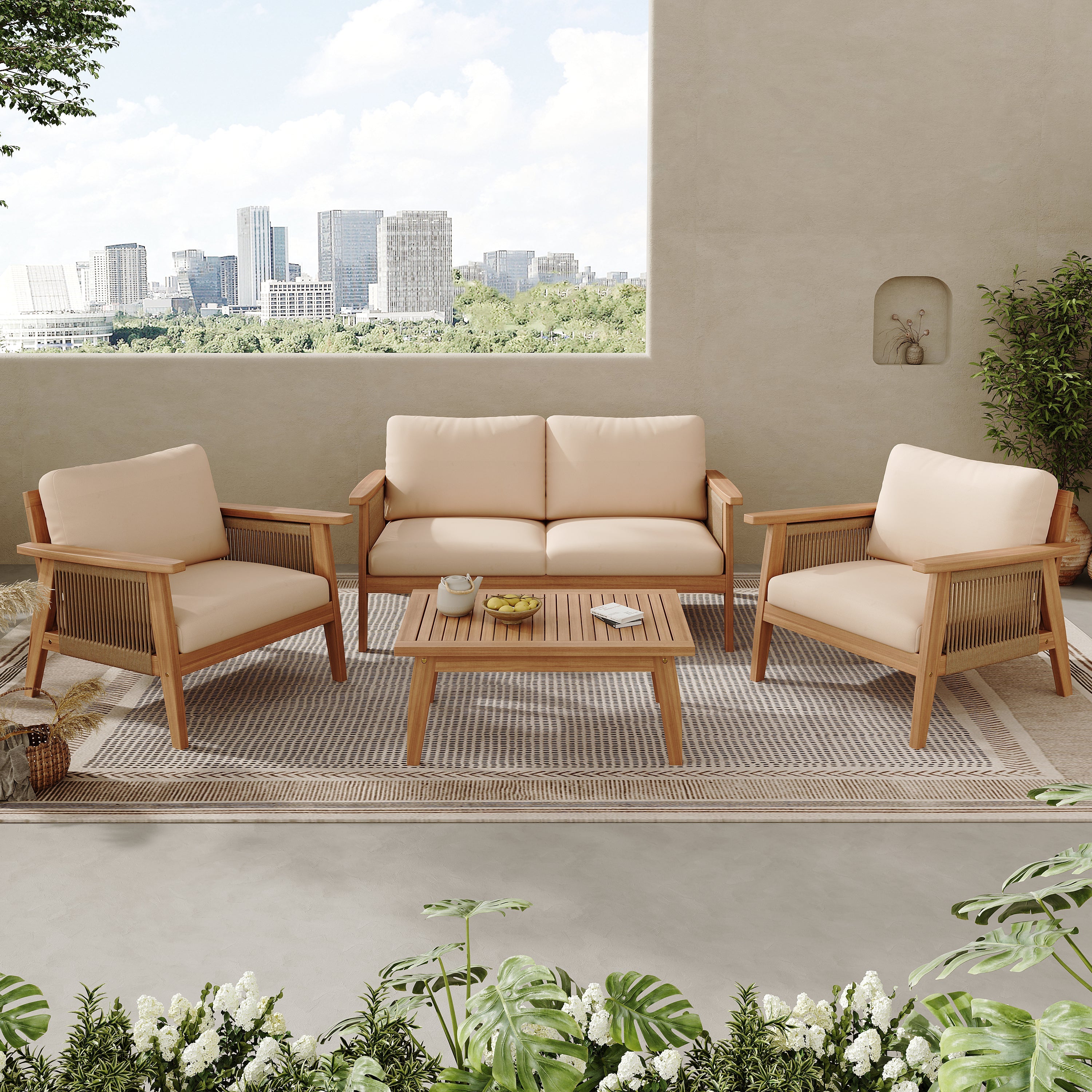 Outdoor Sectional Set Rope Detail