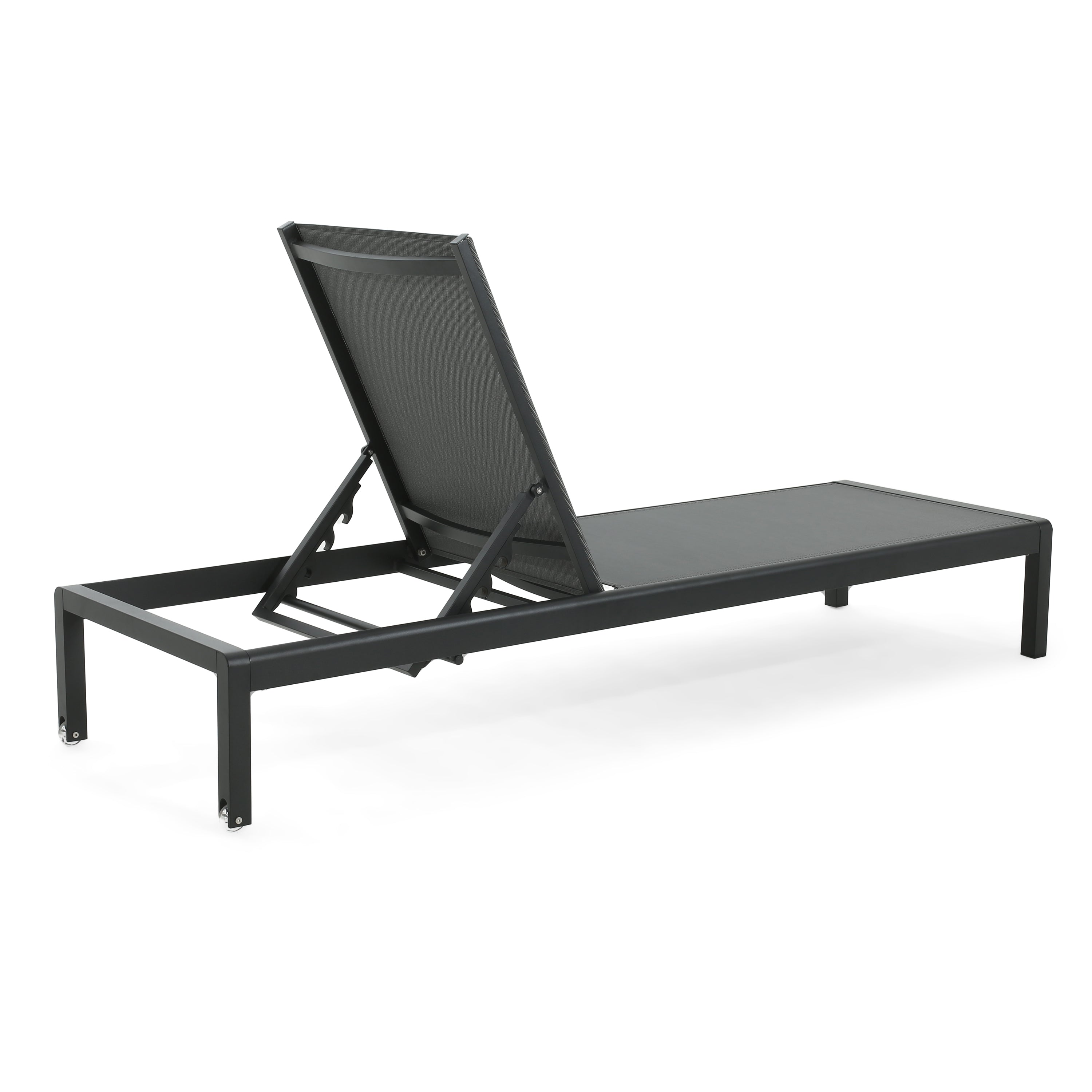 Chaise Outdoor Chaise Lounge Set Adjustable Back - Black