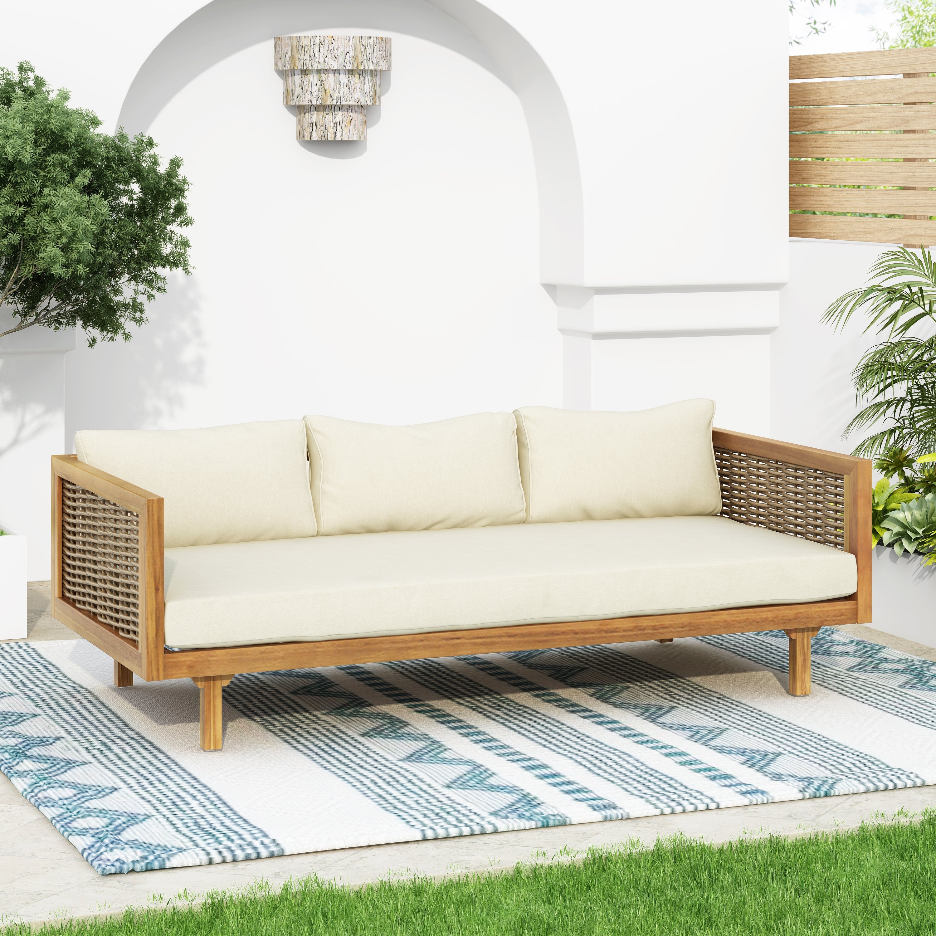 Outdoor Sectional Set Rattan Frame